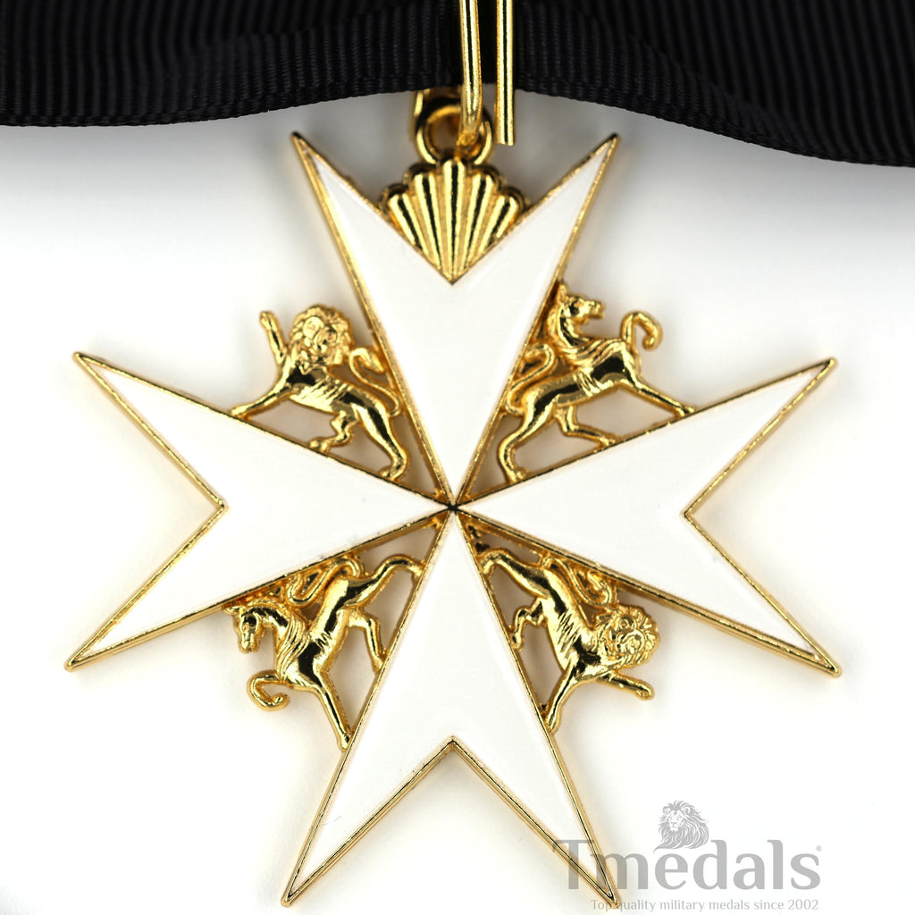 UK Knights Commander's Cross - Order of St. John Medal neck Ribbon Silver detail view 2