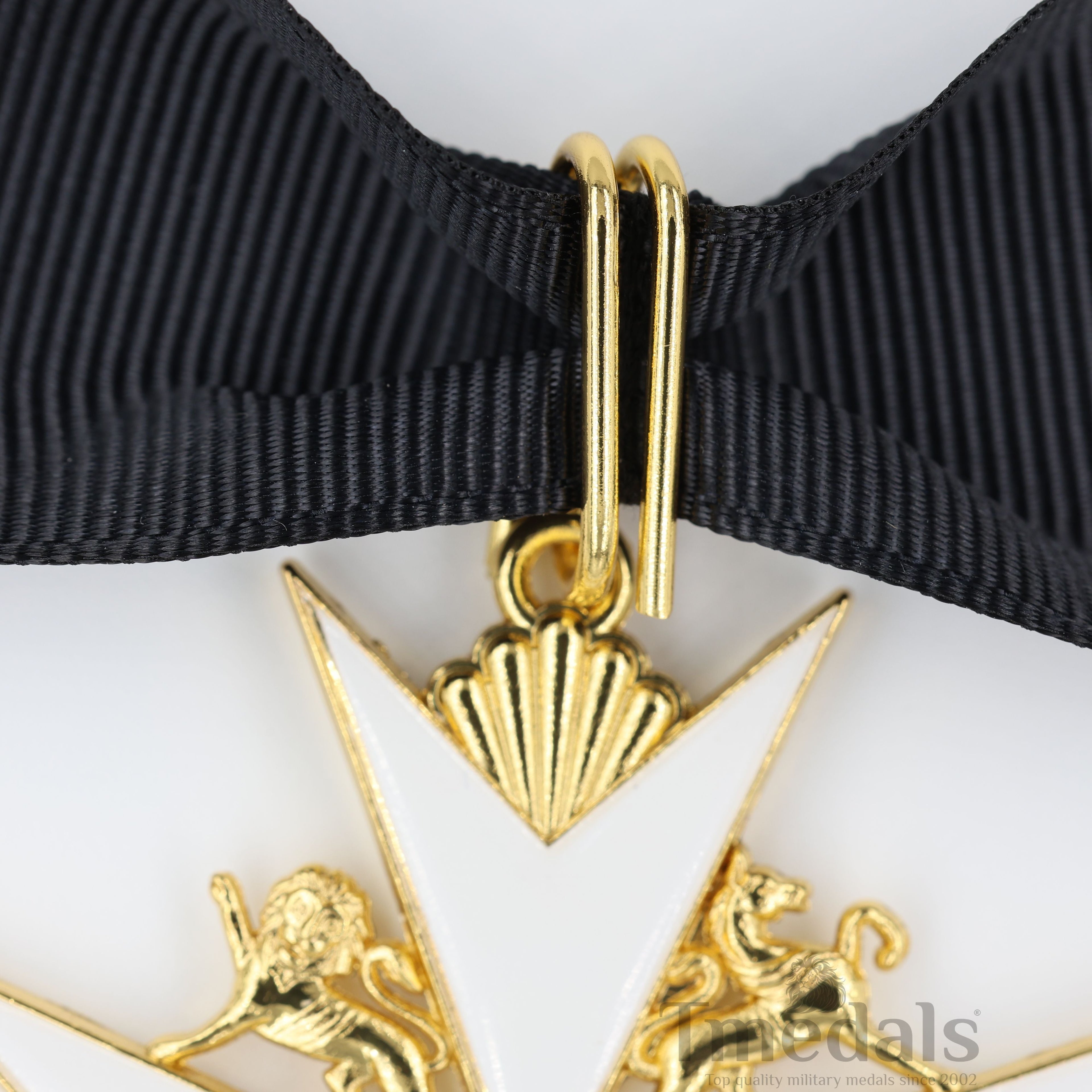 UK Knights Commander's Cross - Order of St. John Medal neck Ribbon Silver detail view 17