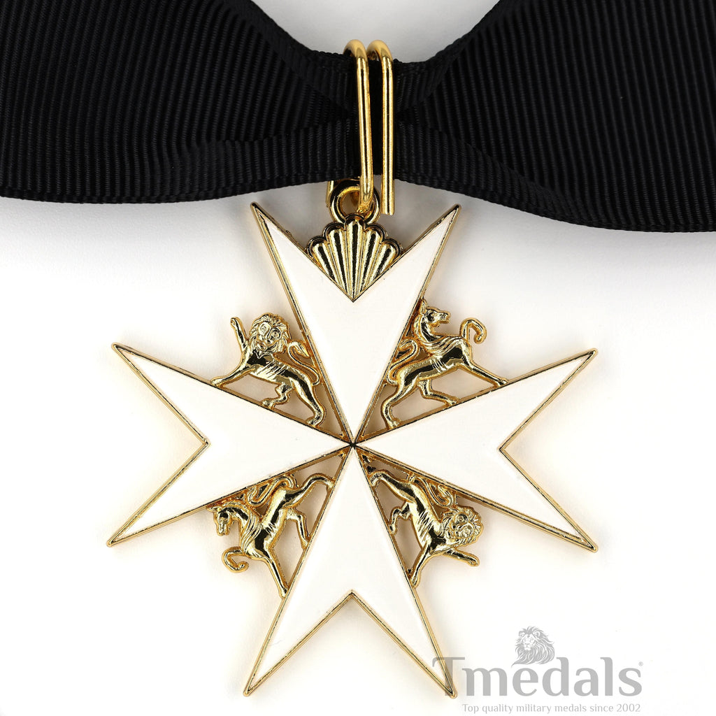 UK Knights Commander's Cross - Order of St. John Medal neck Ribbon Silver detail view 3