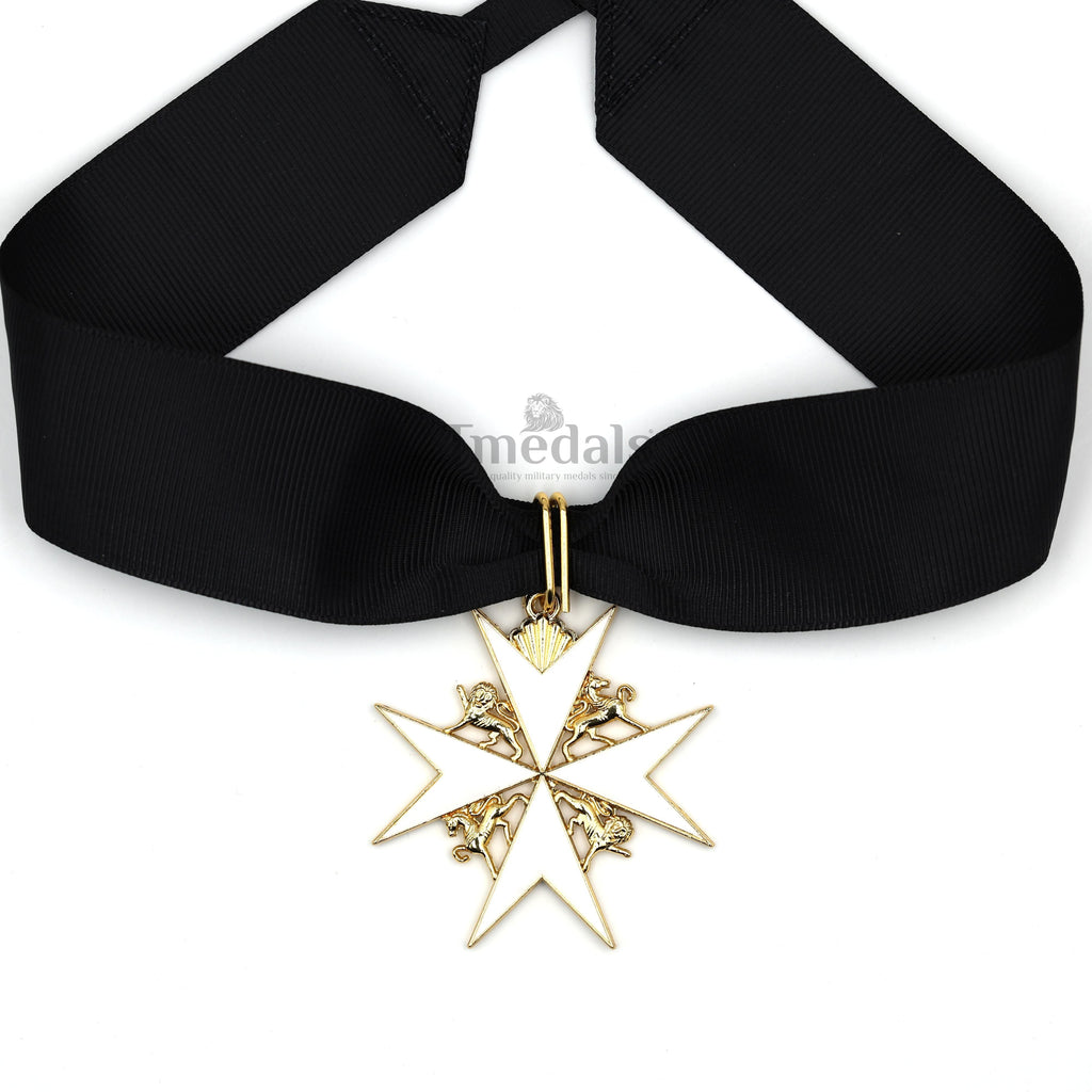 UK Knights Commander's Cross - Order of St. John Medal neck Ribbon Silver detail view 9