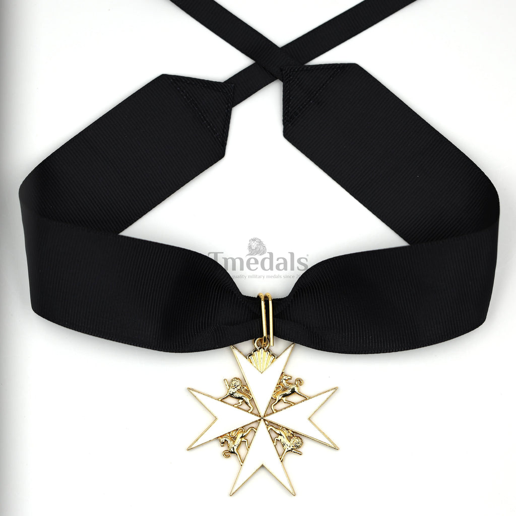 UK Knights Commander's Cross - Order of St. John Medal neck Ribbon Silver detail view 10