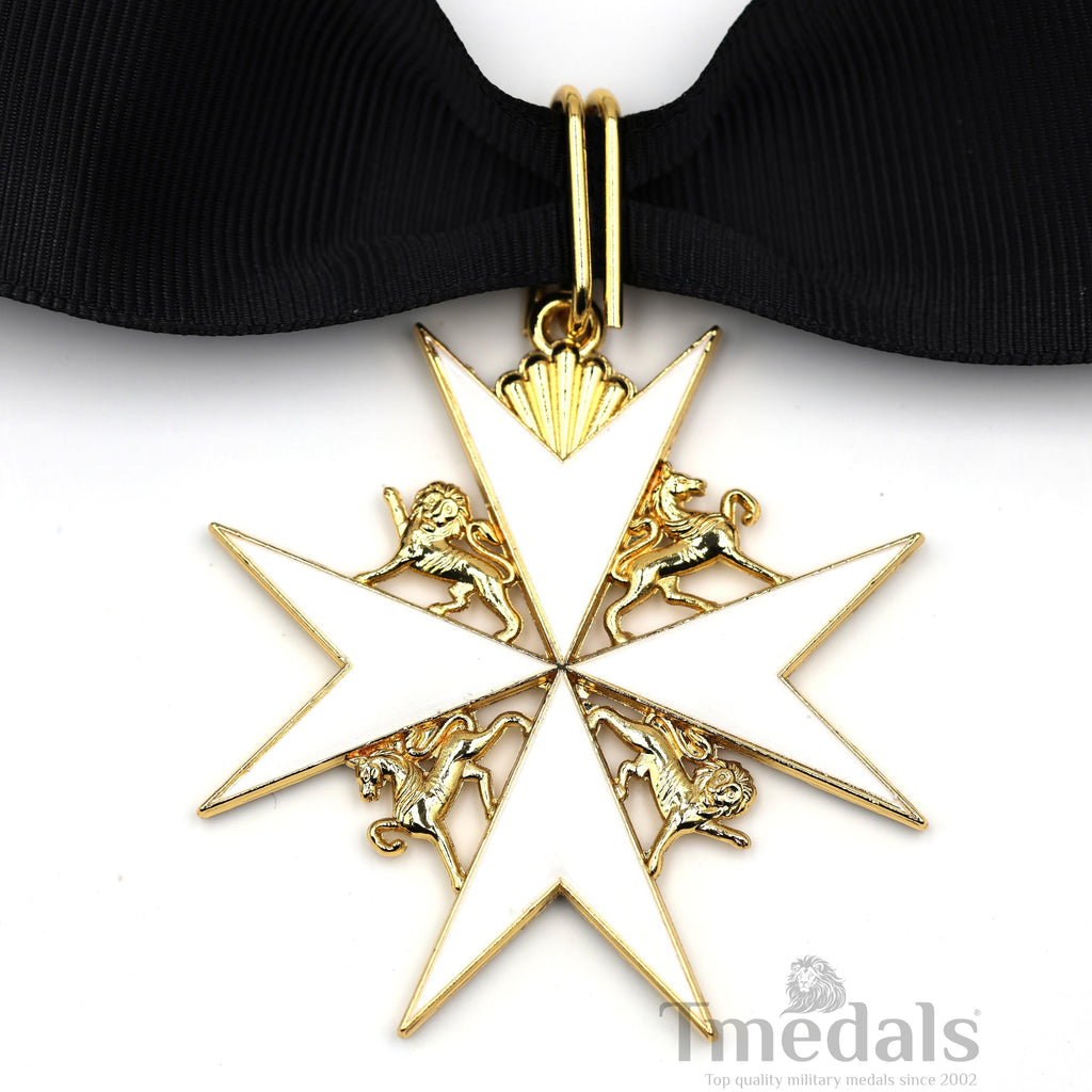 UK Knights Commander's Cross - Order of St. John Medal neck Ribbon Silver detail view 15