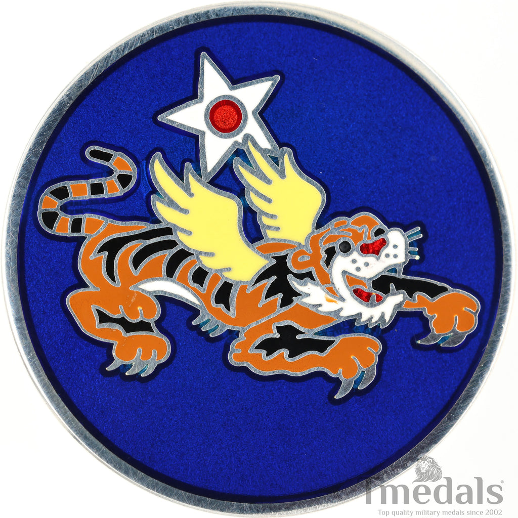 Chinese Republic flying tigers medal 14th Air force Badge real enamel detail view 6