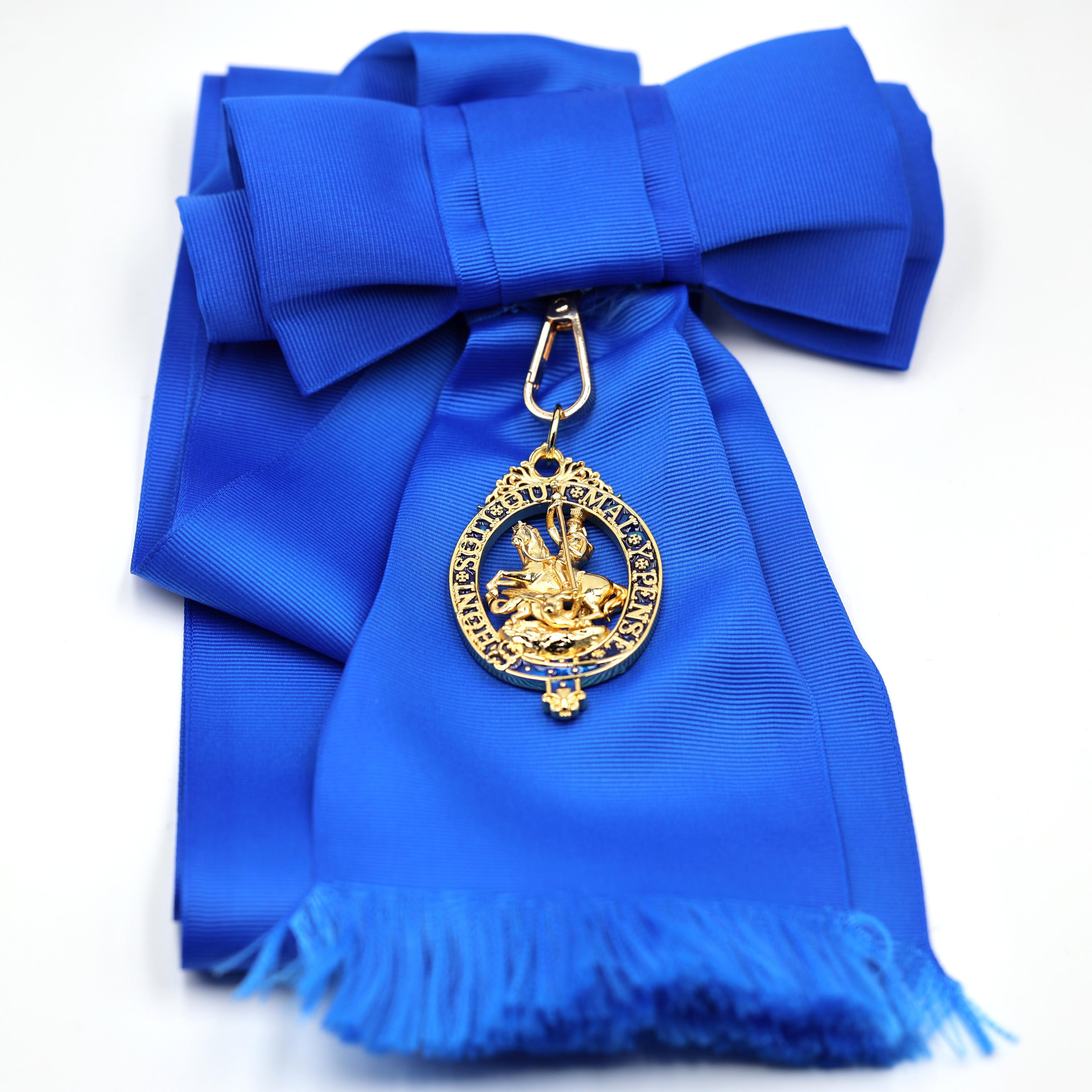 UK the British Order of the Garter Sash+ Badge Medal Brass detail view 4