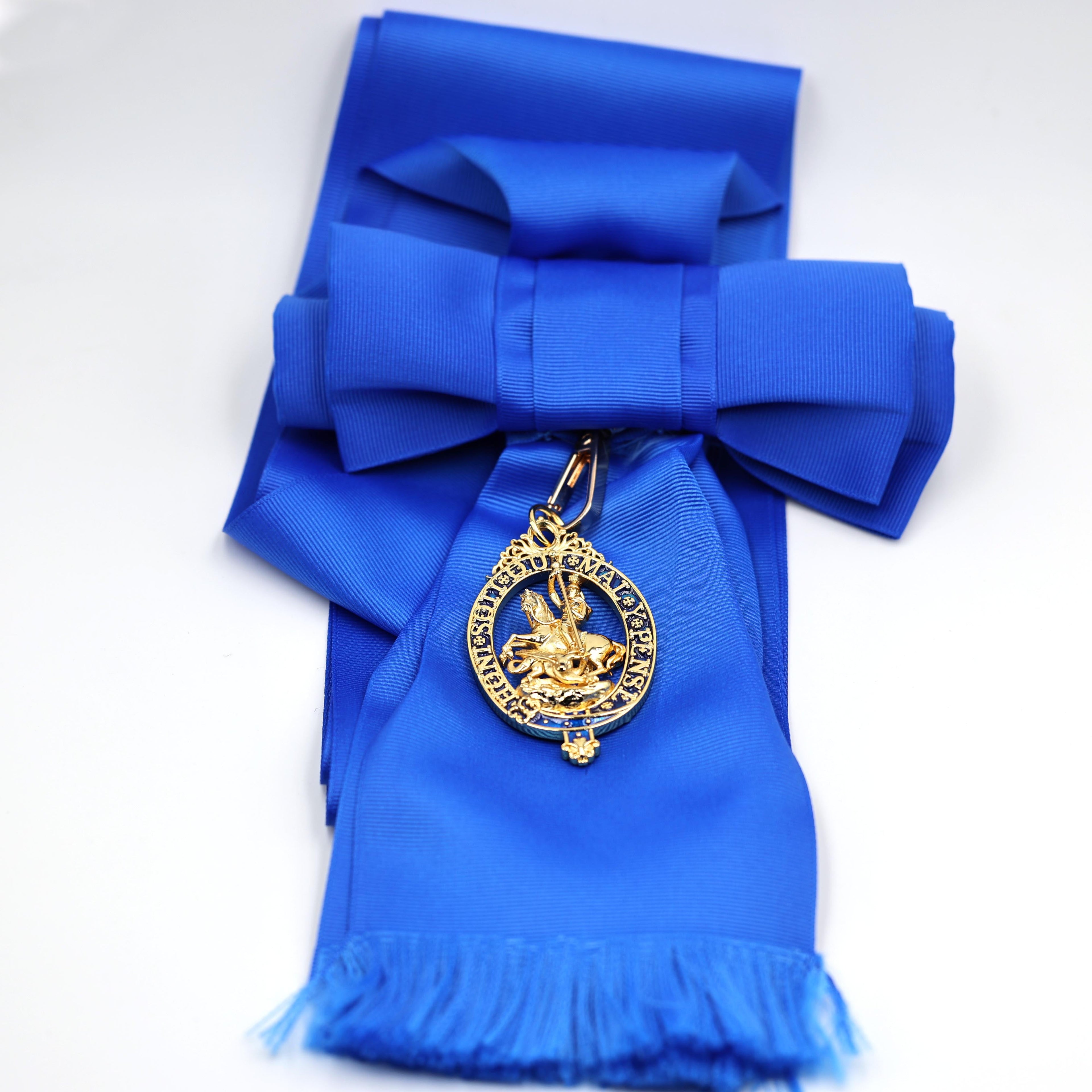 UK the British Order of the Garter Sash+ Badge Medal Brass reproduction