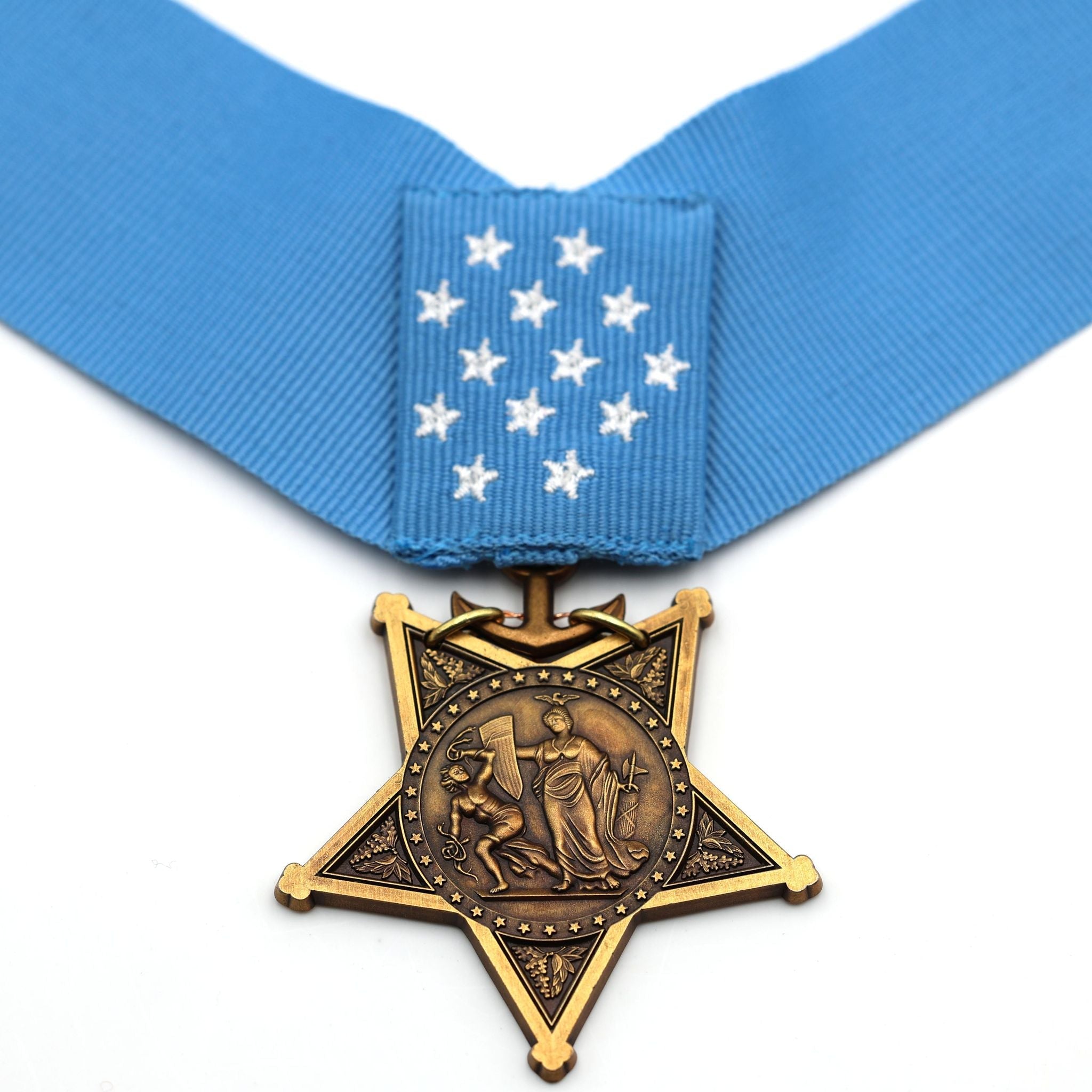 Cased U.S. Medal of Honor Navy 1942-1963 MOH Ribbon Bar Congressional Order Badge detail view 5
