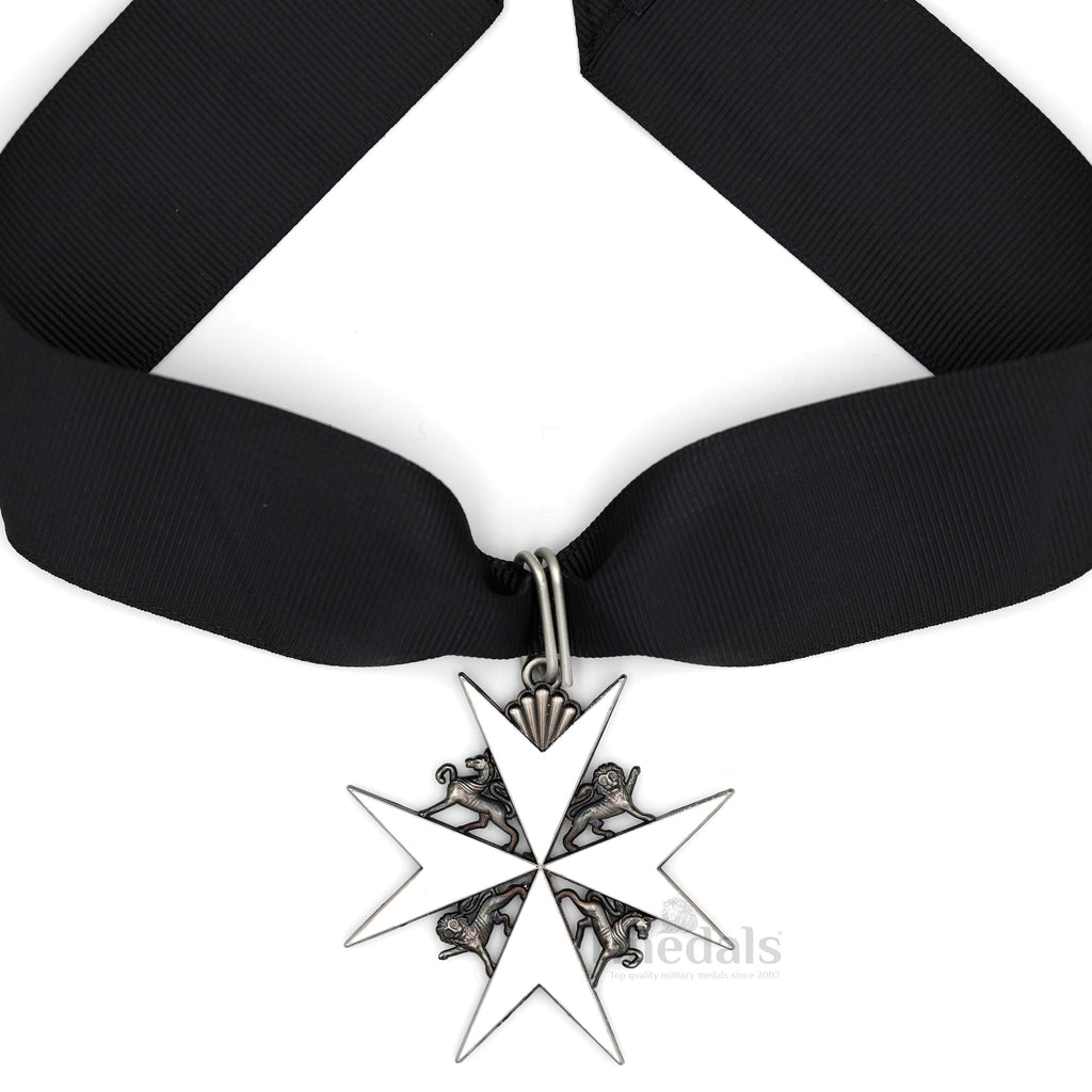 UK Knights Commander's Cross - Order of St. John Medal neck Ribbon Silver replica