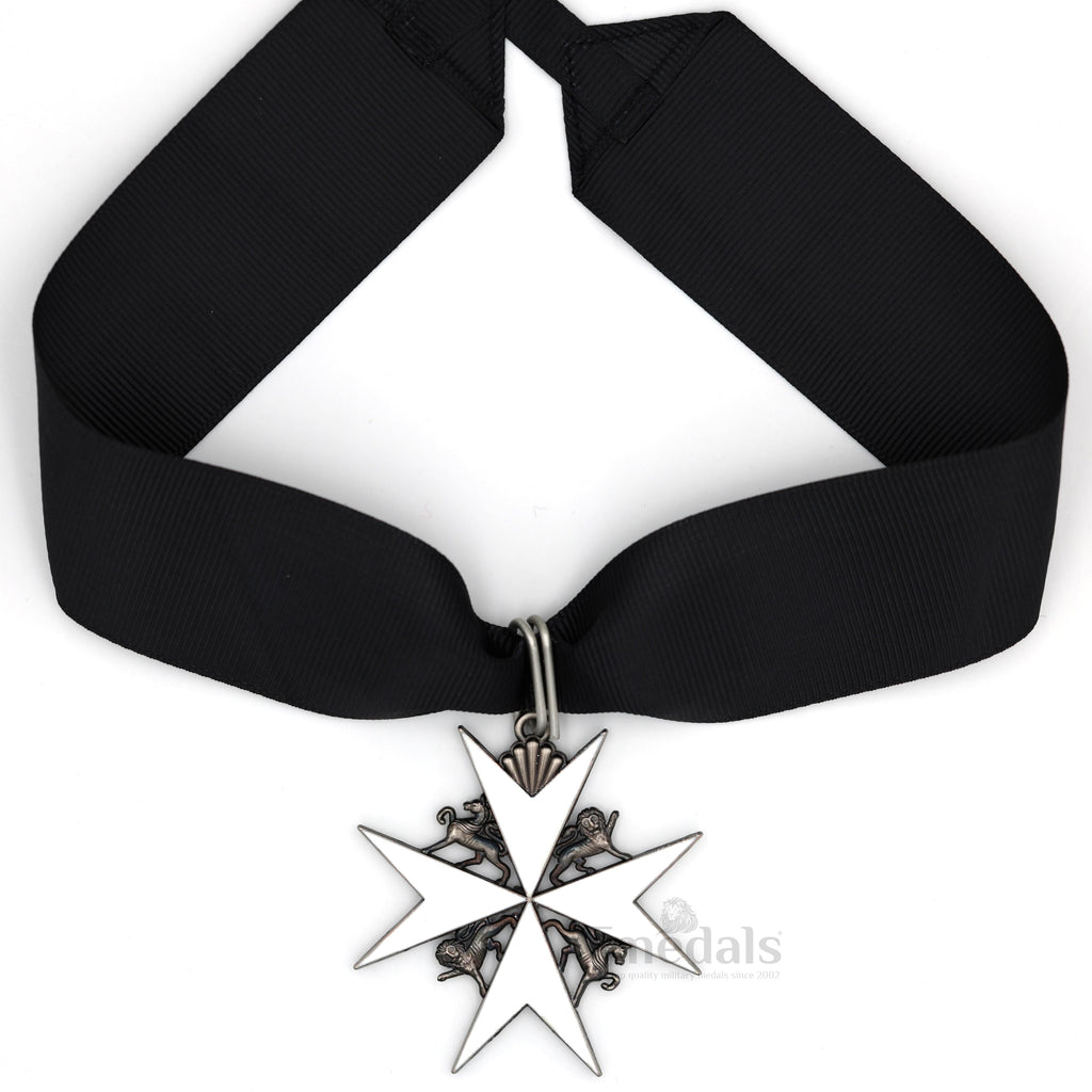 UK Knights Commander's Cross - Order of St. John Medal neck Ribbon Silver detail view 2
