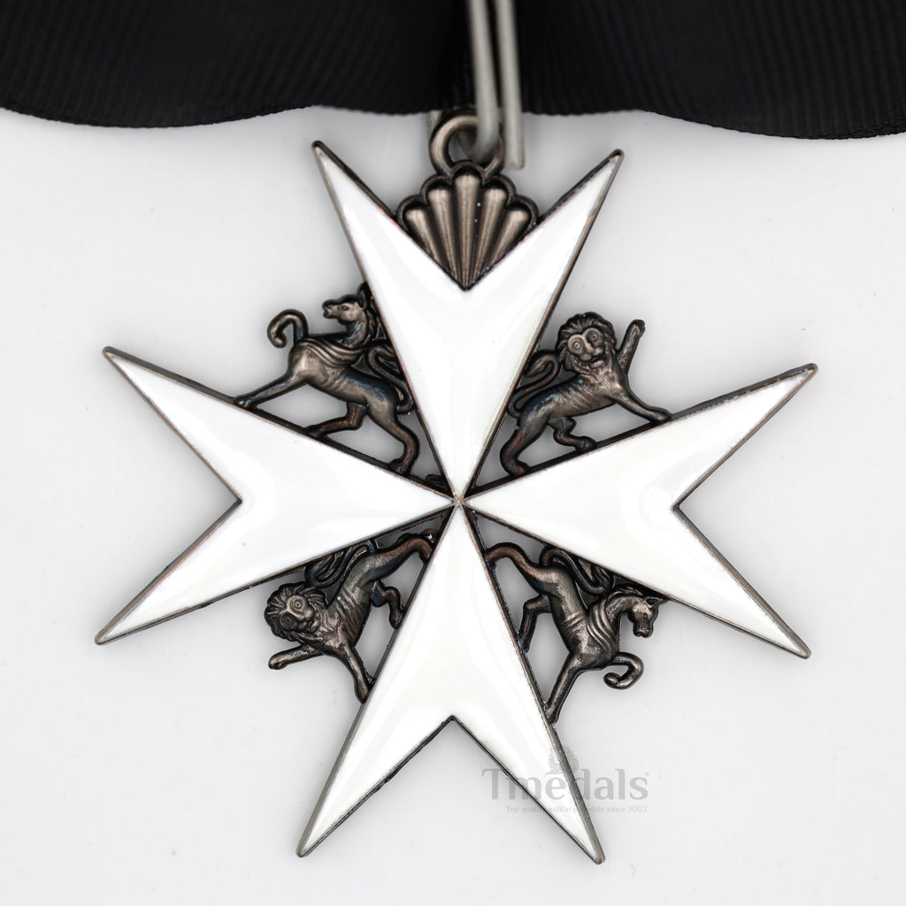 UK Knights Commander's Cross - Order of St. John Medal neck Ribbon Silver detail view 4