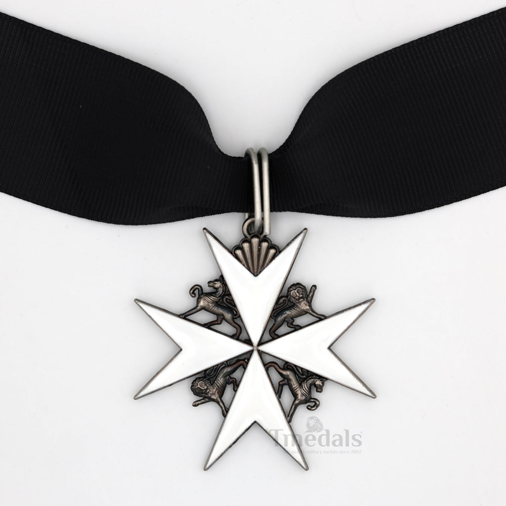 UK Knights Commander's Cross - Order of St. John Medal neck Ribbon Silver detail view 8