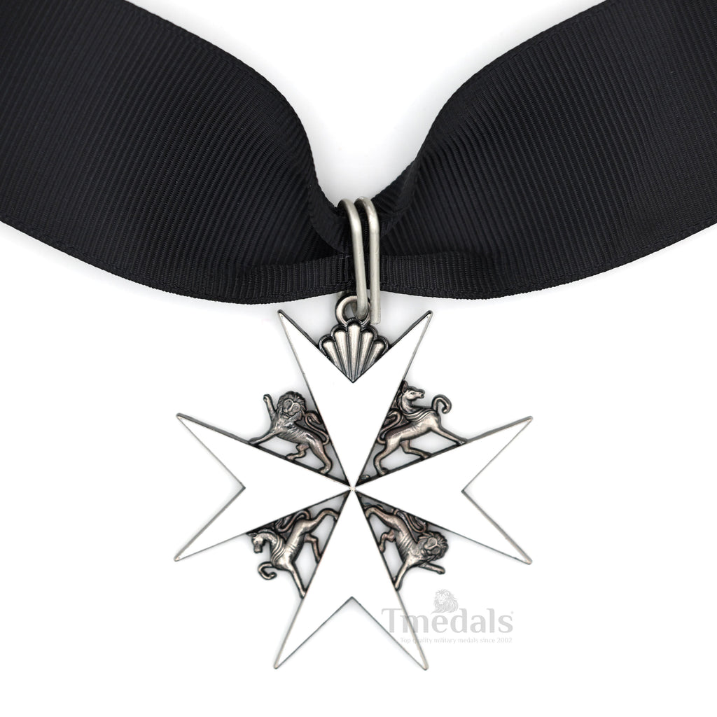 UK Knights Commander's Cross - Order of St. John Medal neck Ribbon Silver detail view 9