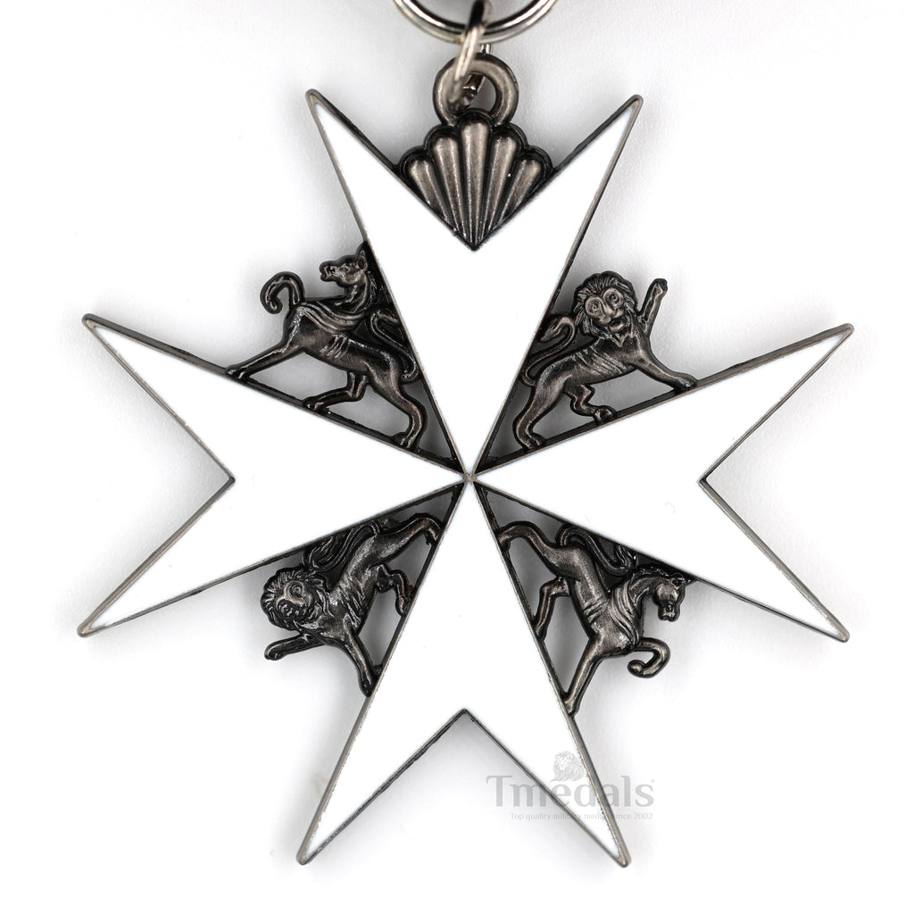 UK Knights Commander's Cross - Order of St. John Medal neck Ribbon Silver detail view 10