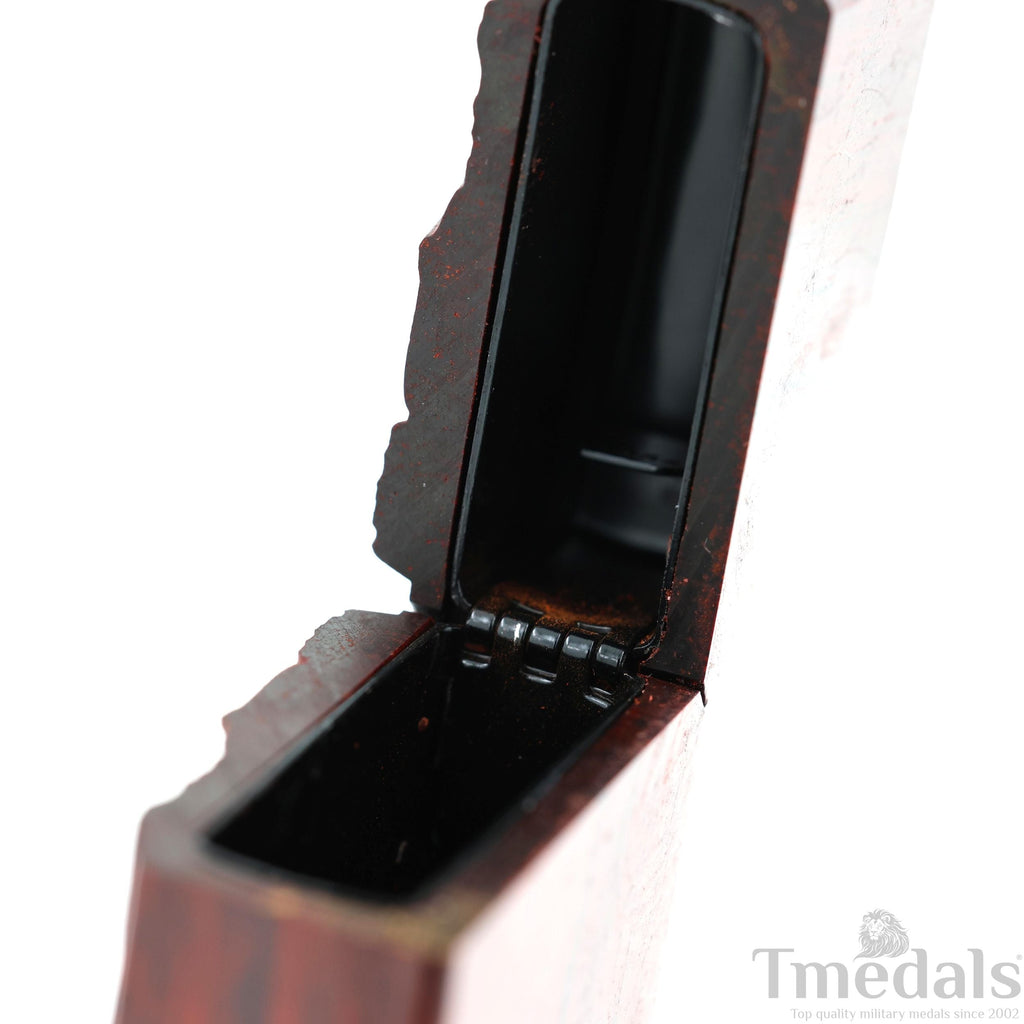 Hand-Carved Floral Wooden Lighter Case – Fits Standard Insert – No Insert detail view 11