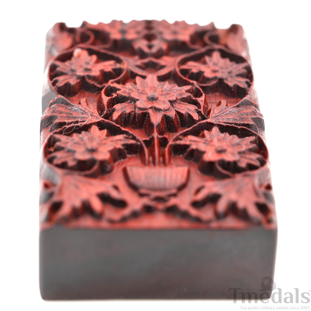 Hand-Carved Floral Wooden Lighter Case – Fits Standard Insert – No Insert detail view 6