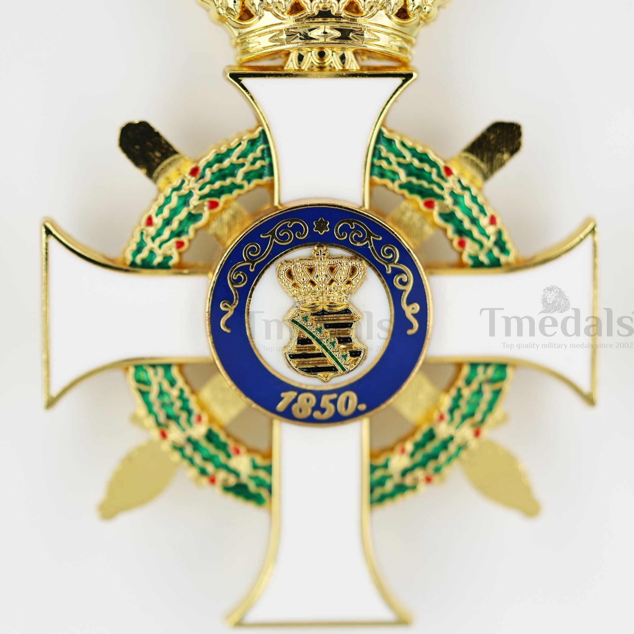 Albert Order Commander Cross with Swords & Crown – Saxony Type II 1850 detail view 4