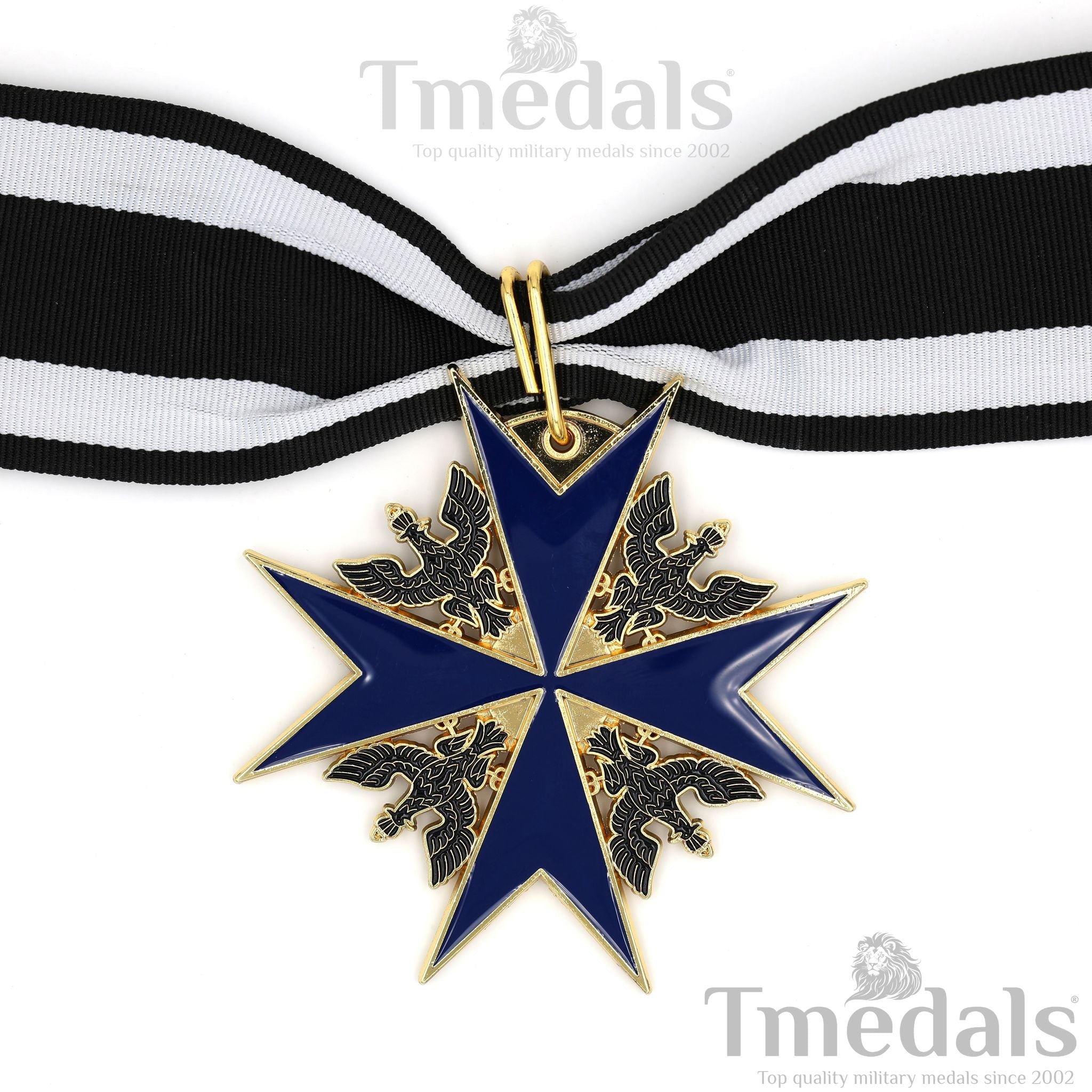 Order of the Black Eagle Badge – Prussia 1701 Blue Enamel Maltese Cross detail view 4