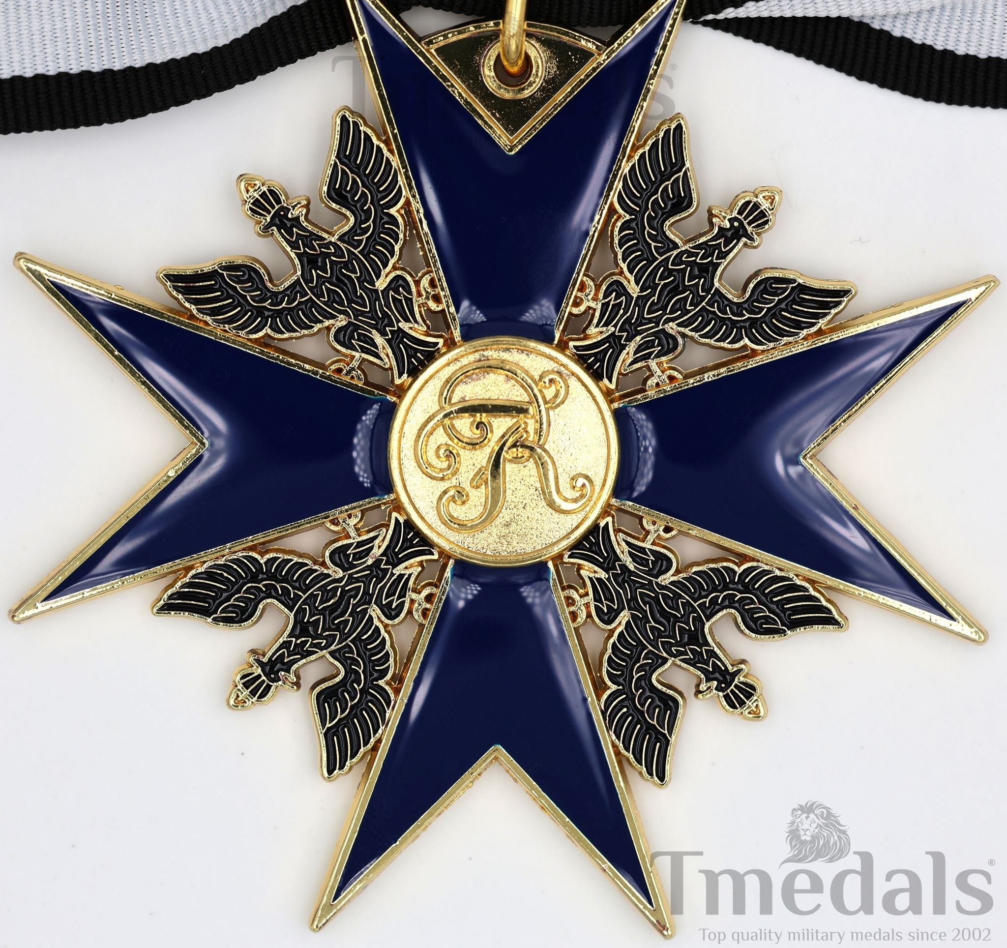Order of the Black Eagle Badge – Prussia 1701 Blue Enamel Maltese Cross detail view 6