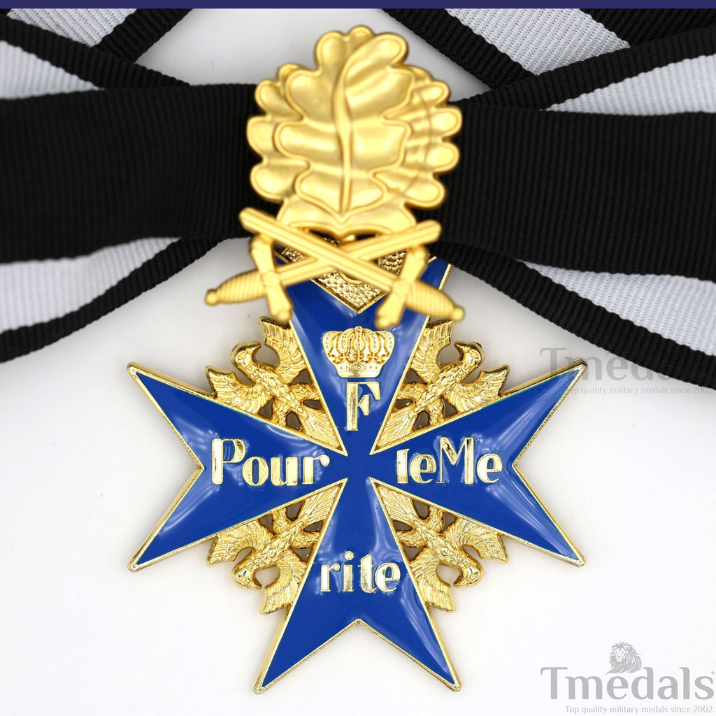Prussian Mwwi German Pour le Mérite Blue Max Medal with Oak Leaves – Versionedal WWI detail view 6