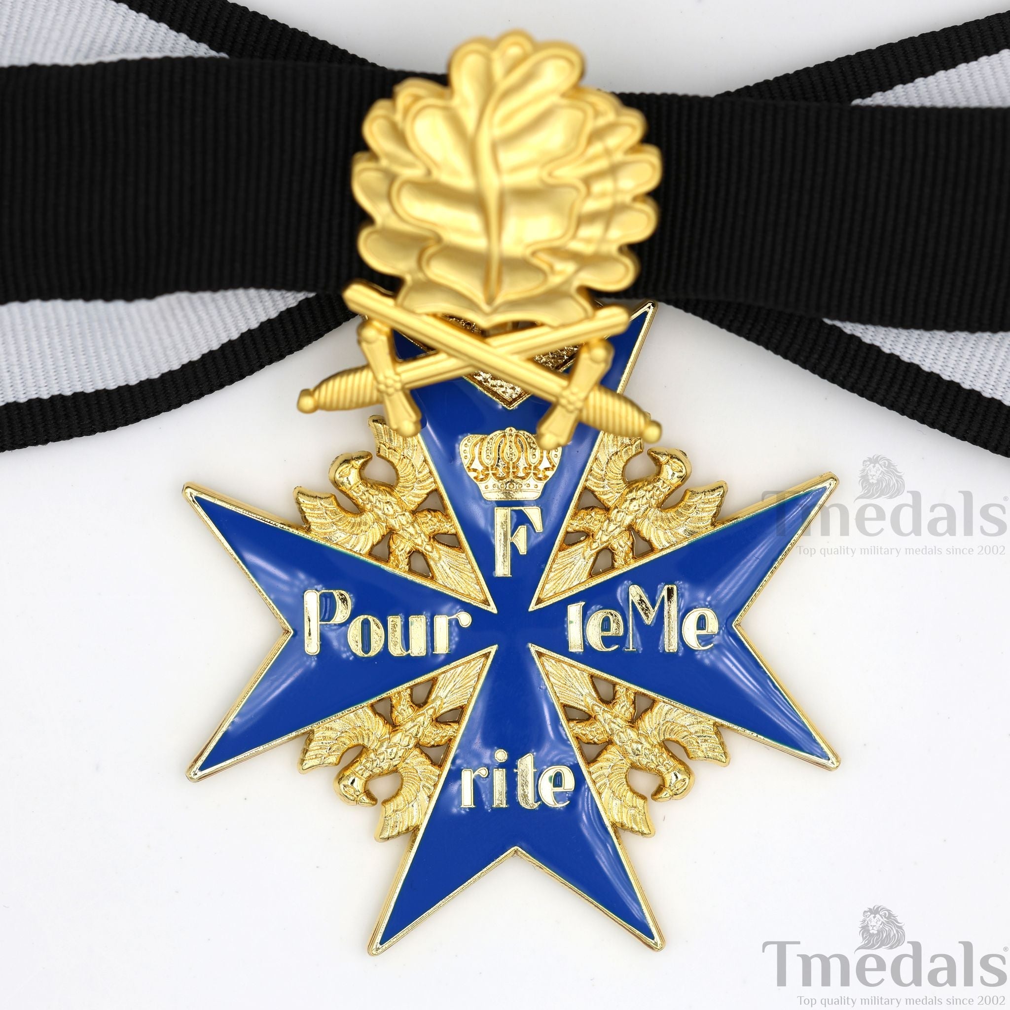 Prussian Mwwi German Pour le Mérite Blue Max Medal with Oak Leaves – Versionedal WWI detail view 10