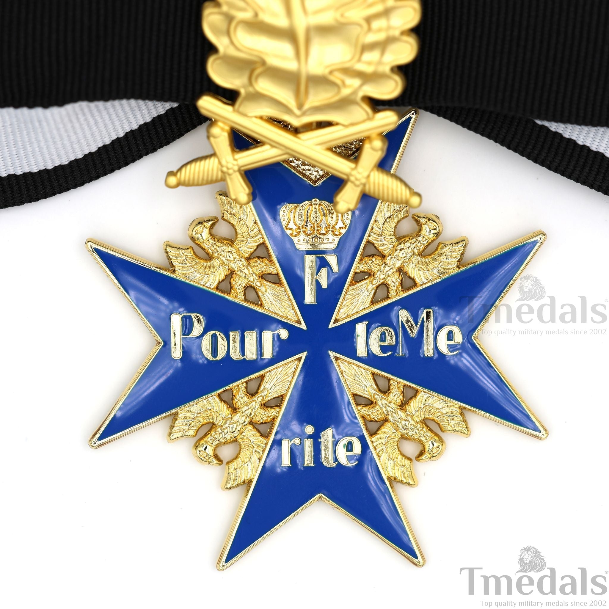 Prussian Mwwi German Pour le Mérite Blue Max Medal with Oak Leaves – Versionedal WWI detail view 12