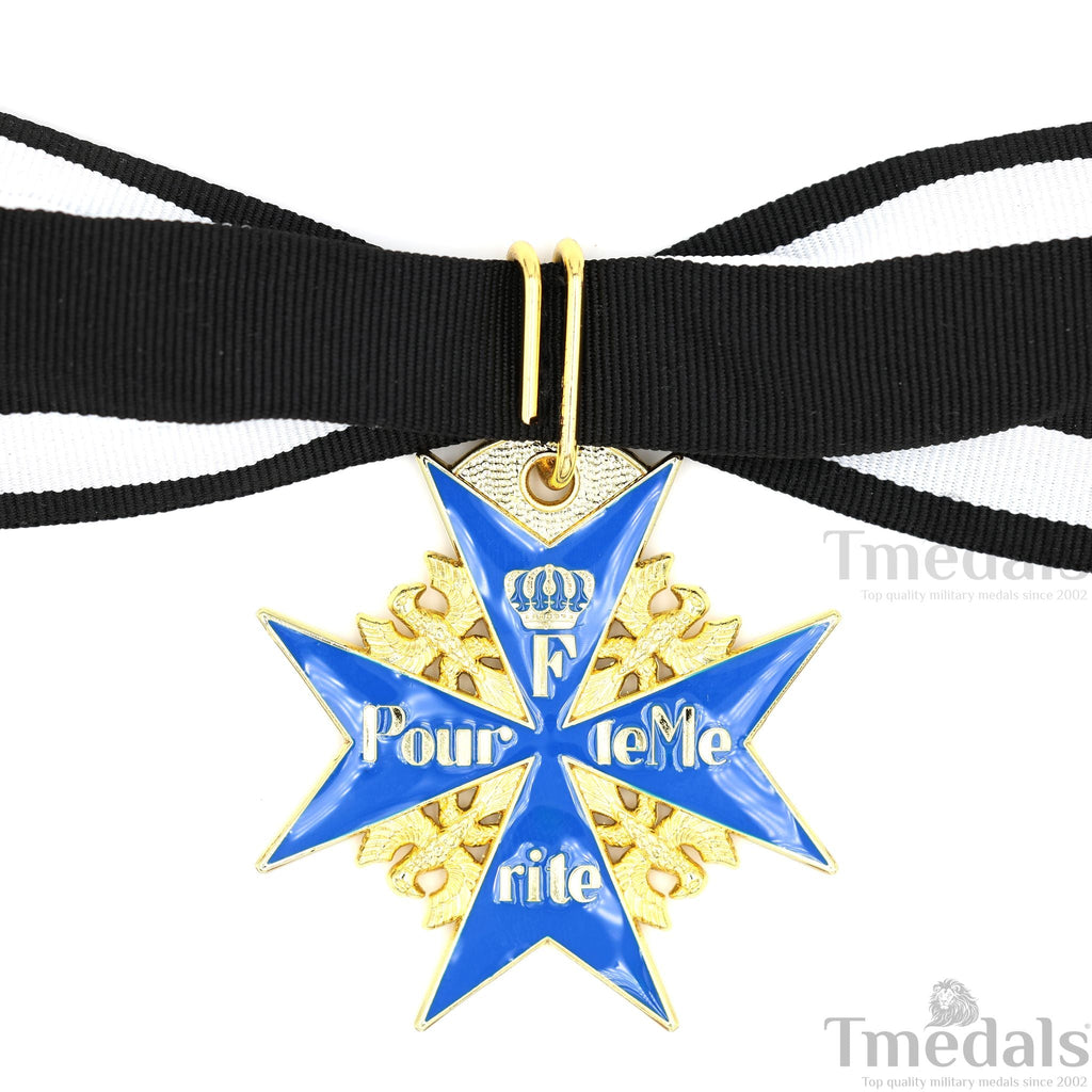 Pour le Mérite Blue Max Neck Badge with Ribbon – Prussian Medal WWI detail view 8