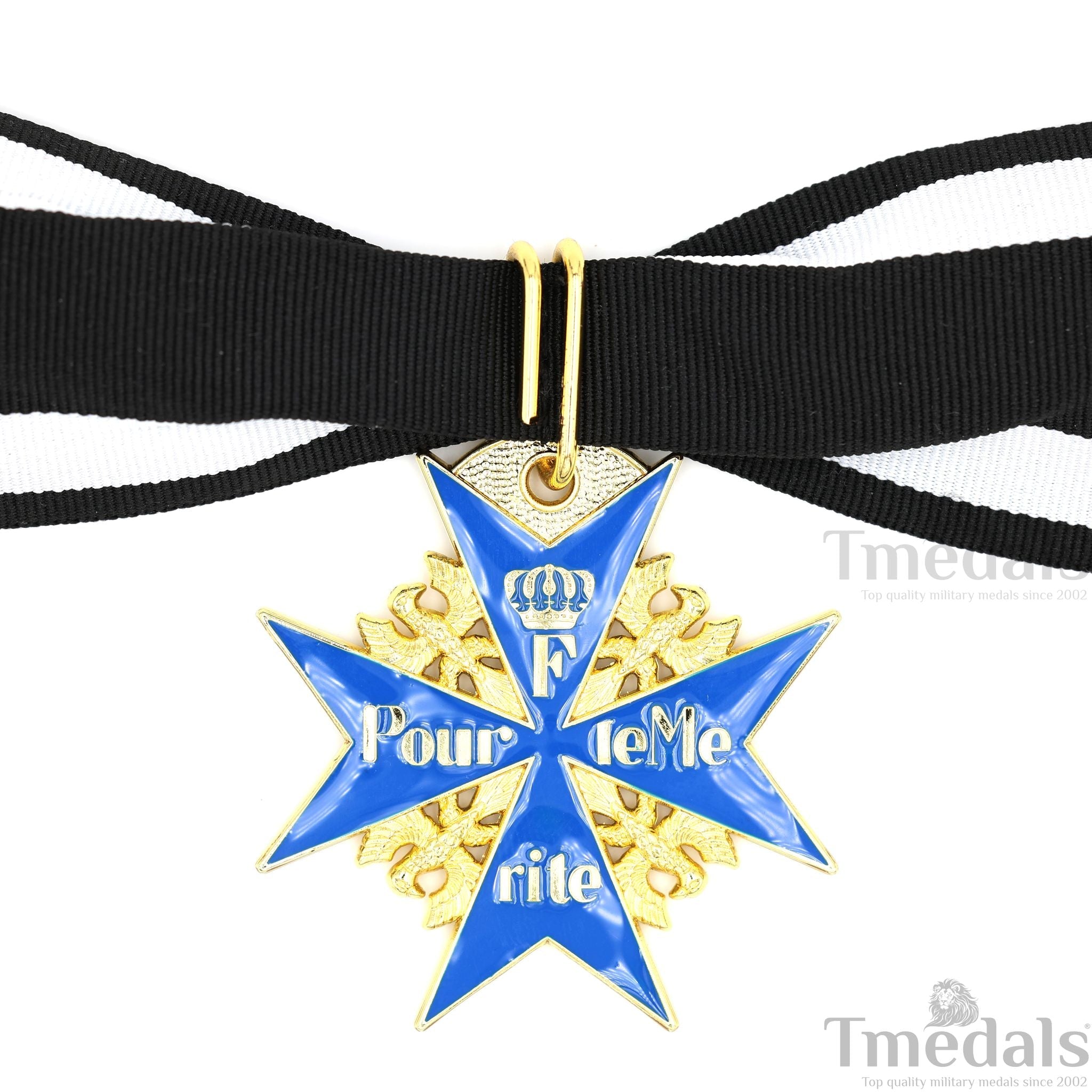 Pour le Mérite Blue Max Neck Badge with Ribbon – Prussian Medal WWI detail view 8