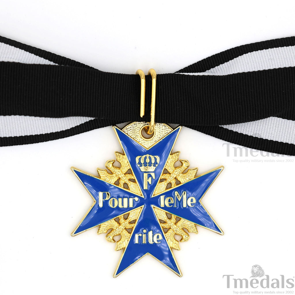 Pour le Mérite Blue Max Neck Badge with Ribbon – Prussian Medal WWI detail view 11