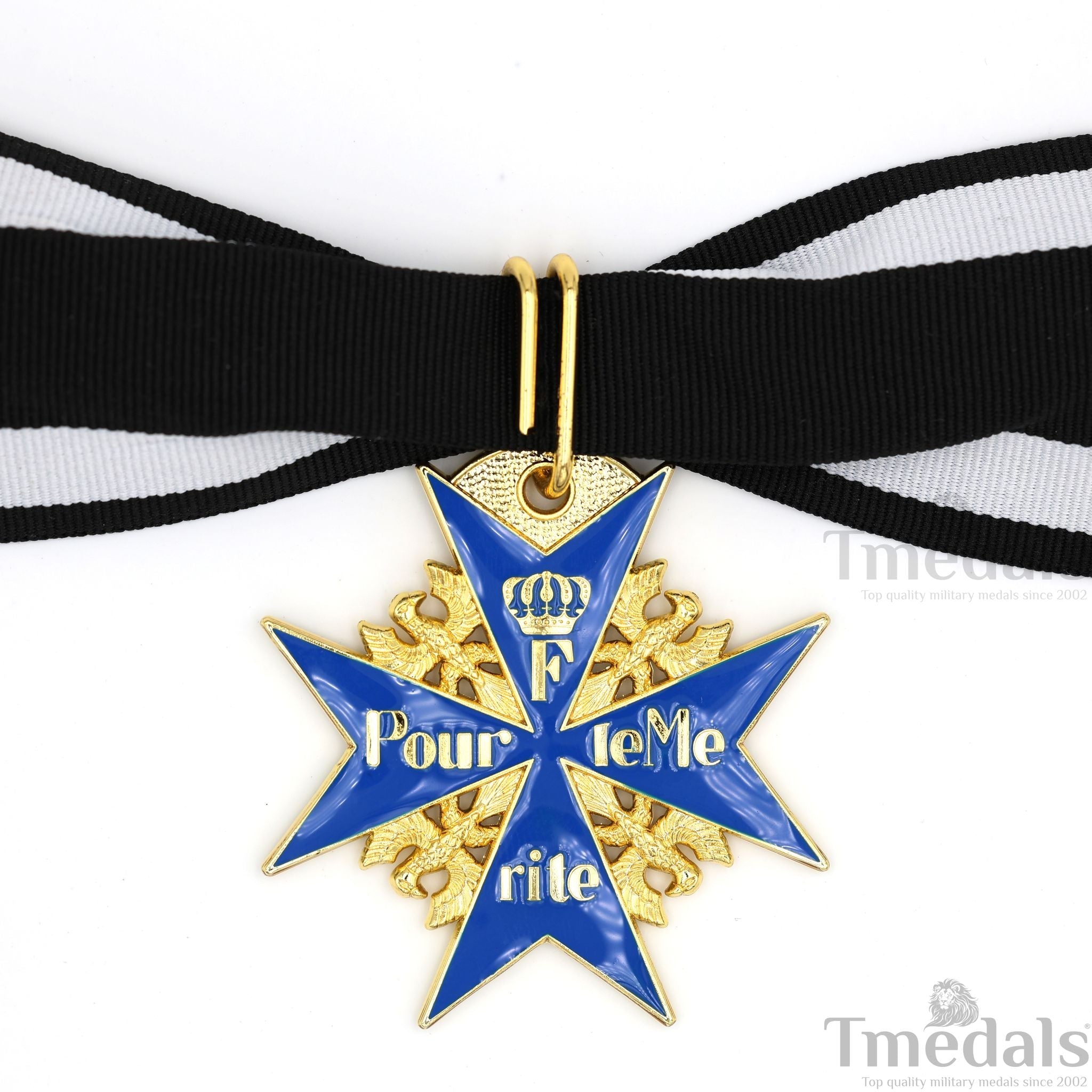 Pour le Mérite Blue Max Neck Badge with Ribbon – Prussian Medal WWI detail view 11