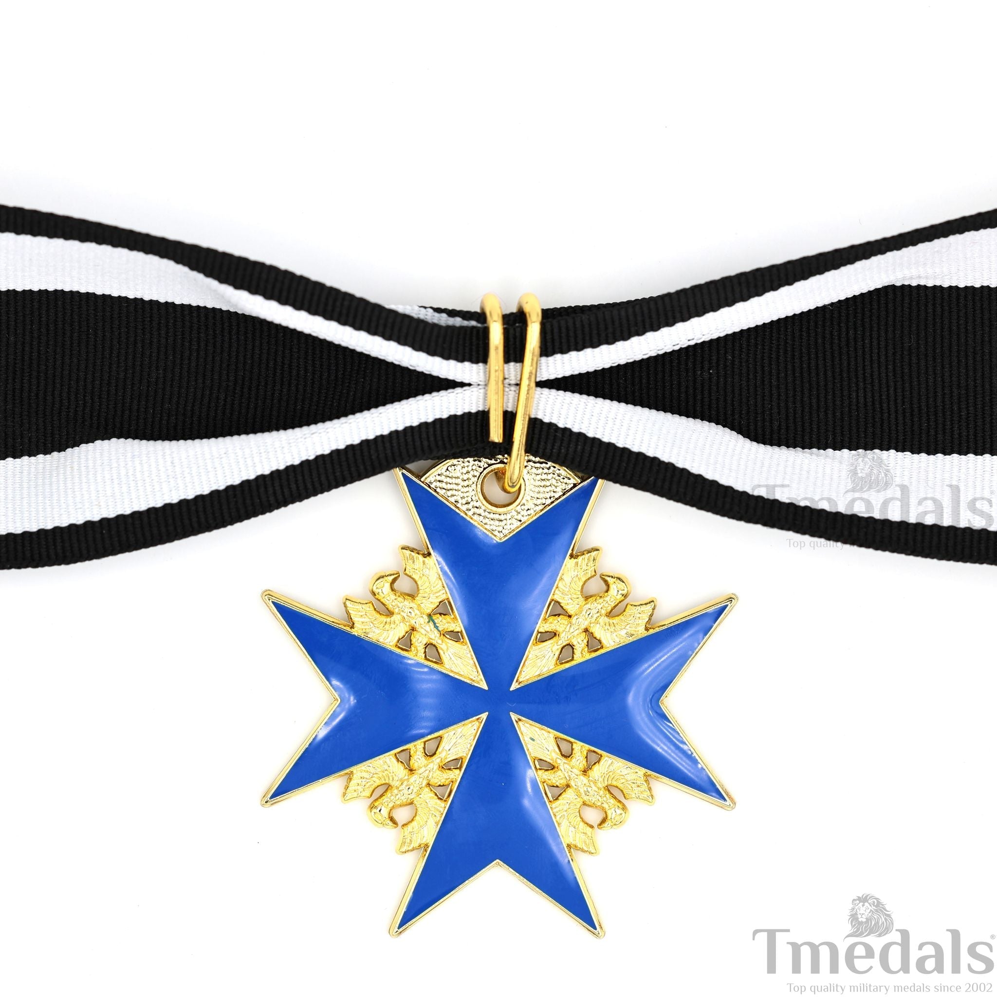 Pour le Mérite Blue Max Neck Badge with Ribbon – Prussian Medal WWI detail view 2