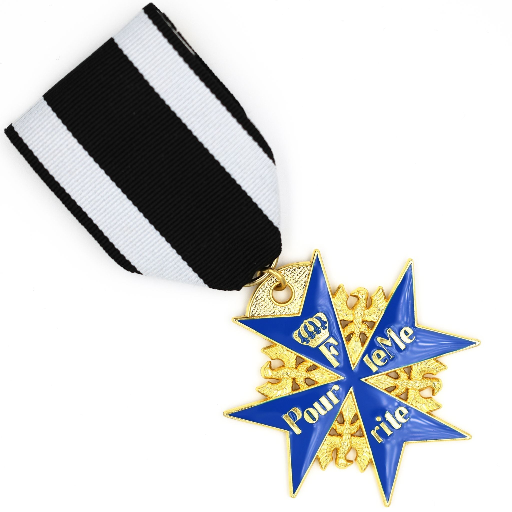 Prussian Pour le Mérite “Blue Max” WWI Medal with Ribbon detail view 7