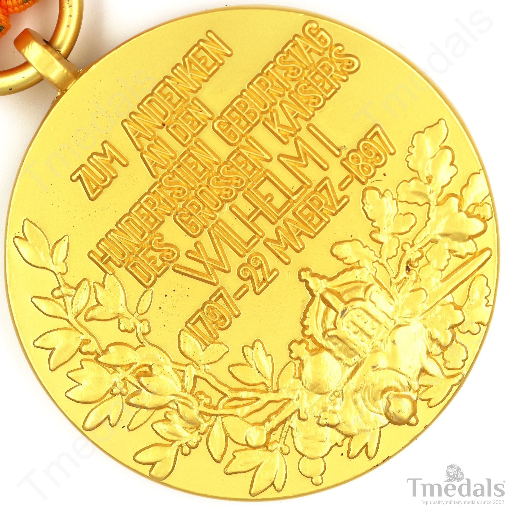 German Kaiser Wilhelm I Centennial Medal – 1897 Commemorative detail view 6
