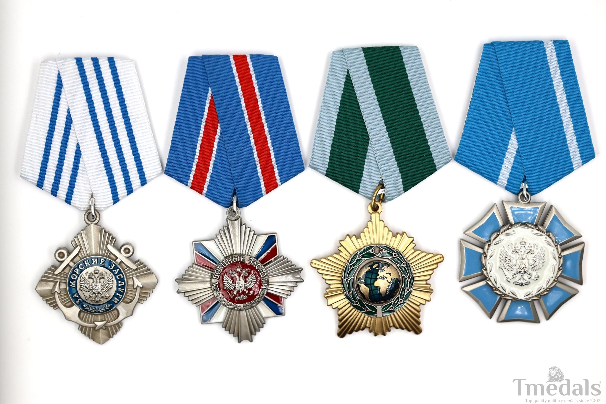 Russia 4 Orders Medal Set Friendship Honor Cultural Maritime Badge Lot detail view 3
