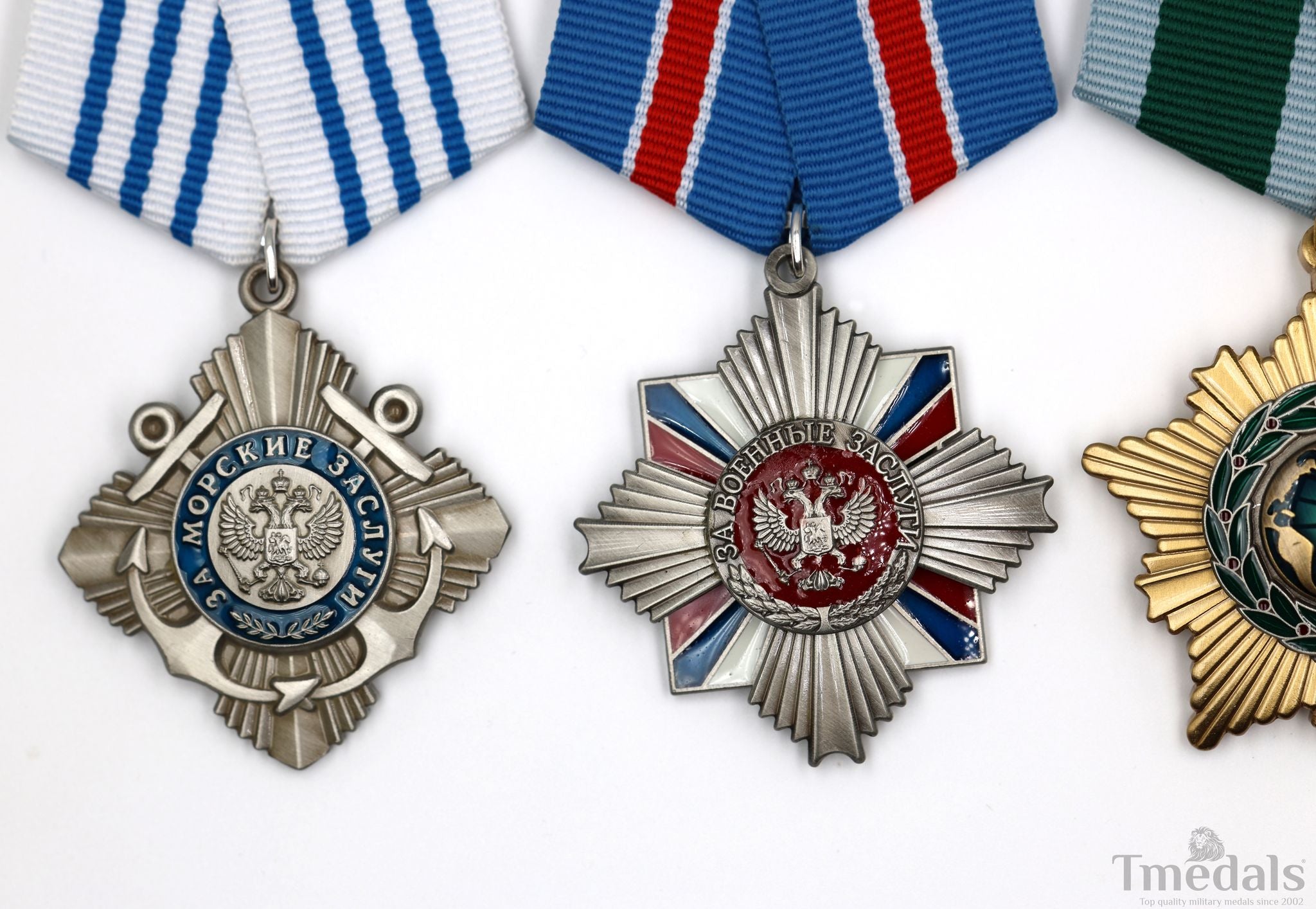 Russia 4 Orders Medal Set Friendship Honor Cultural Maritime Badge Lot detail view 4