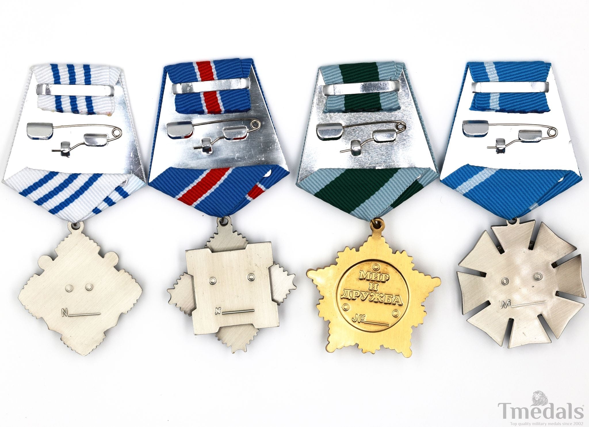 Russia 4 Orders Medal Set Friendship Honor Cultural Maritime Badge Lot detail view 2