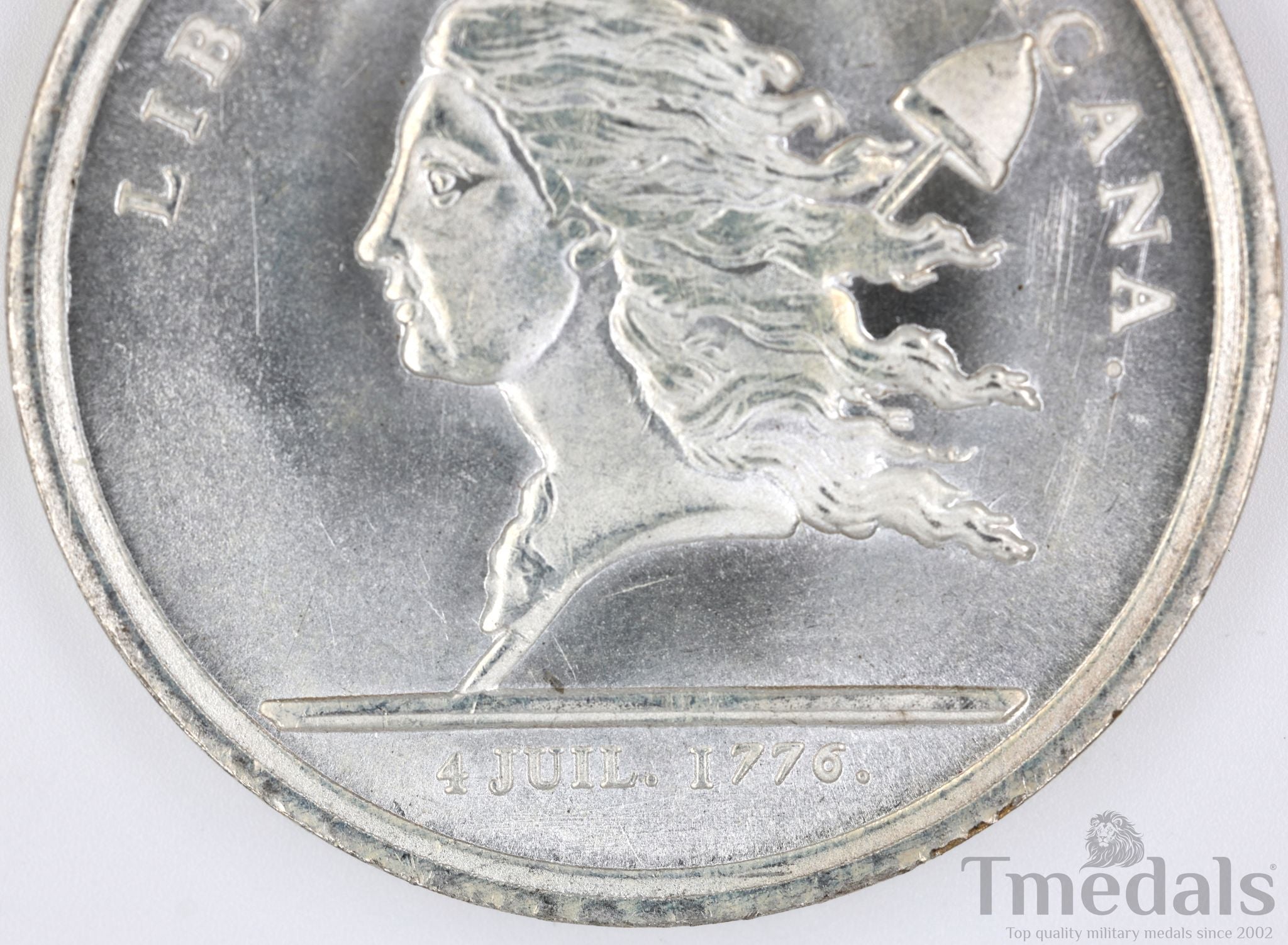 Libertas Americana Medal 1776 – 1781 Nickel Silver – Revolutionary Era detail view 3