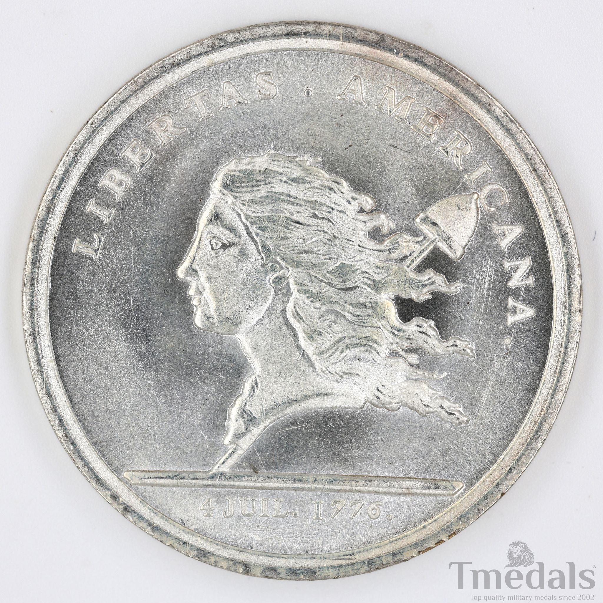 Libertas Americana Medal 1776 – 1781 Nickel Silver – Revolutionary Era replica