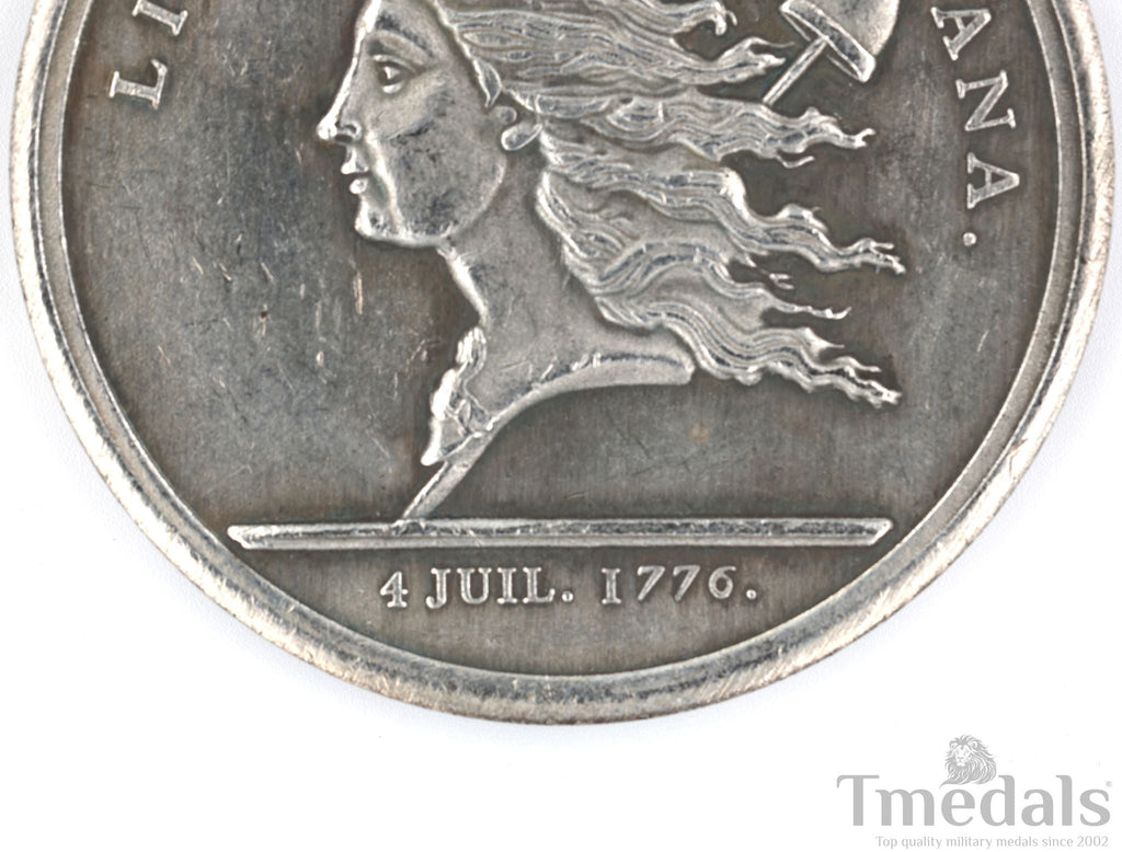 Libertas Americana Medal 1776 – 1781 Nickel Silver Revolutionary Era detail view 4