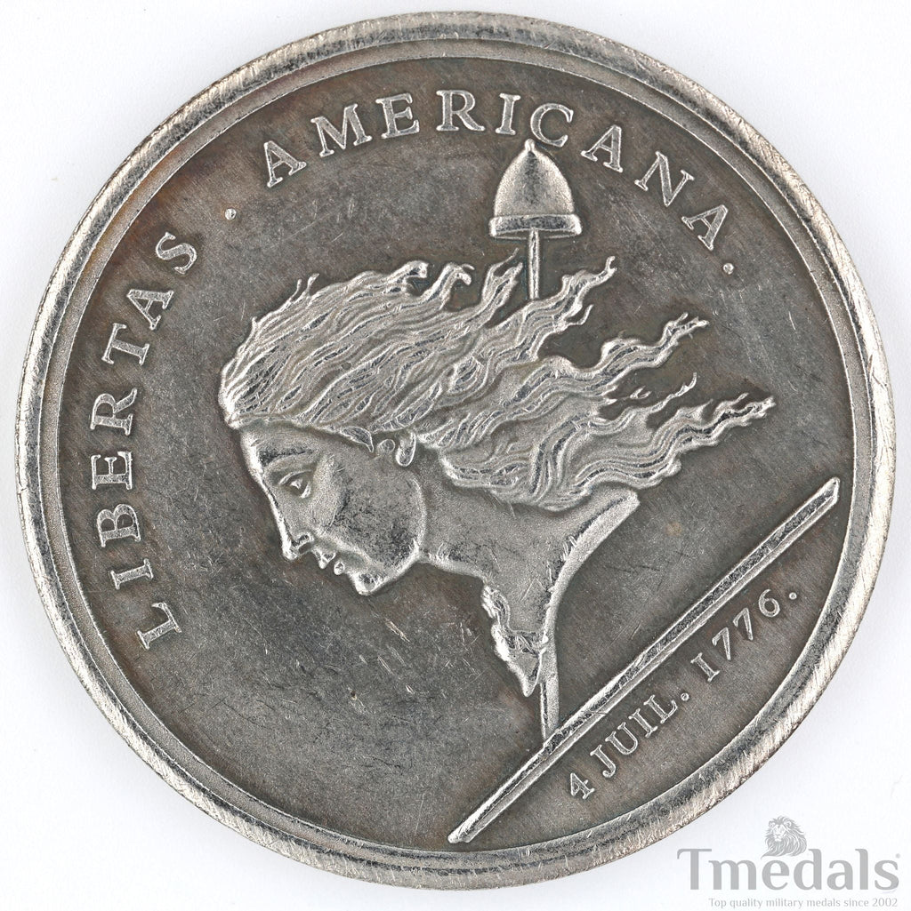 Libertas Americana Medal 1776 – 1781 Nickel Silver Revolutionary Era detail view 6
