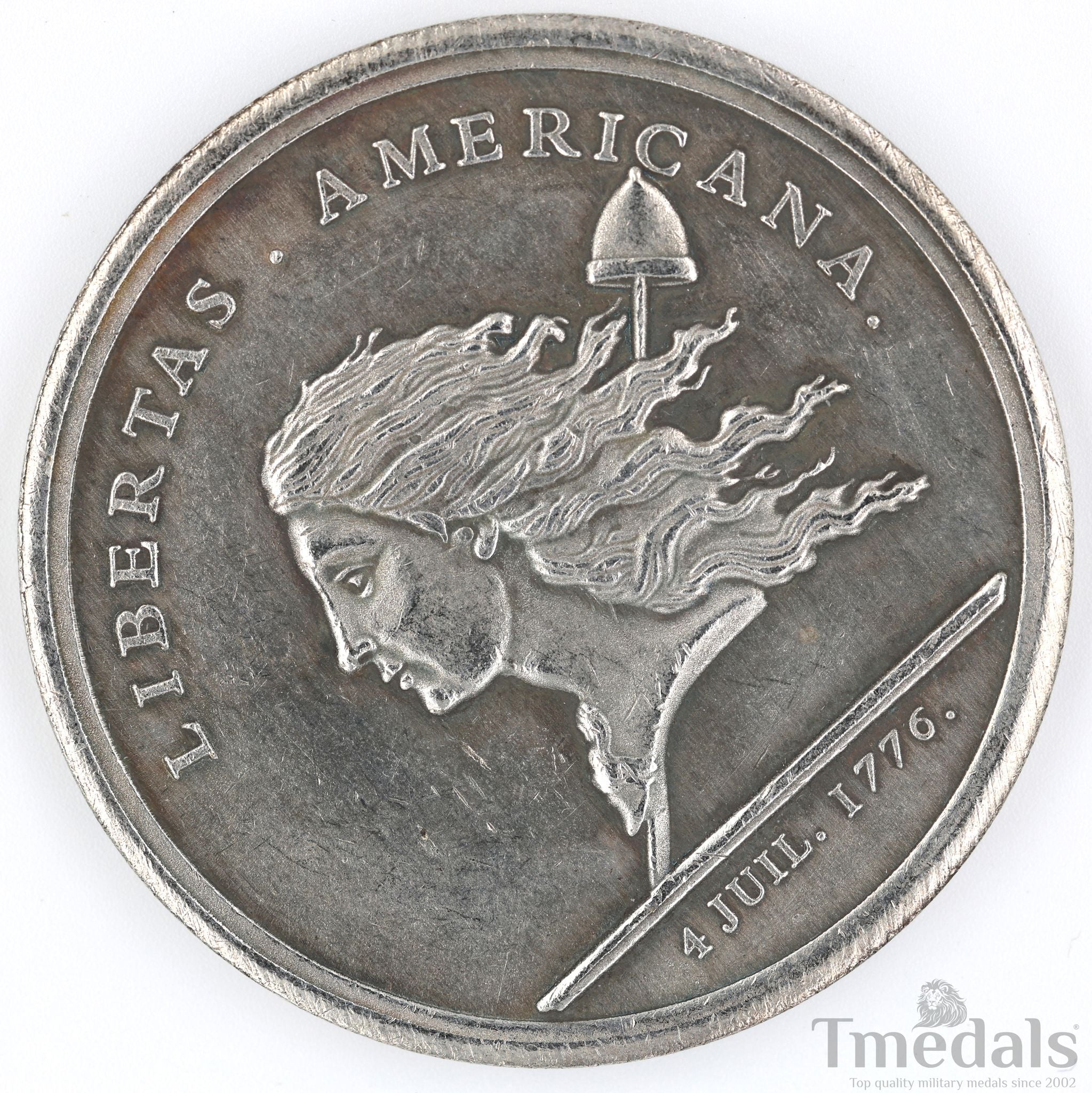 Libertas Americana Medal 1776 – 1781 Nickel Silver Revolutionary Era detail view 6