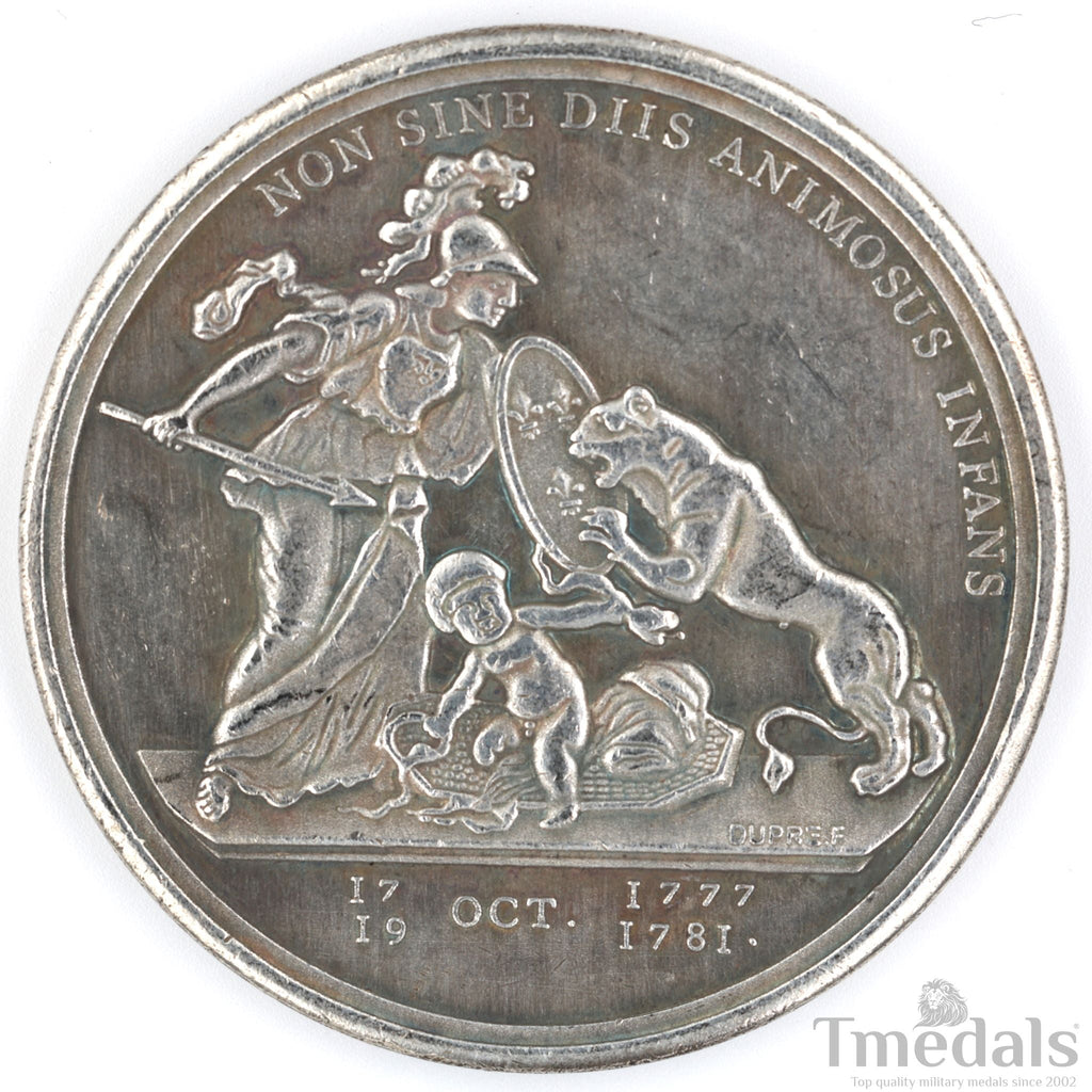 Libertas Americana Medal 1776 – 1781 Nickel Silver Revolutionary Era detail view 2