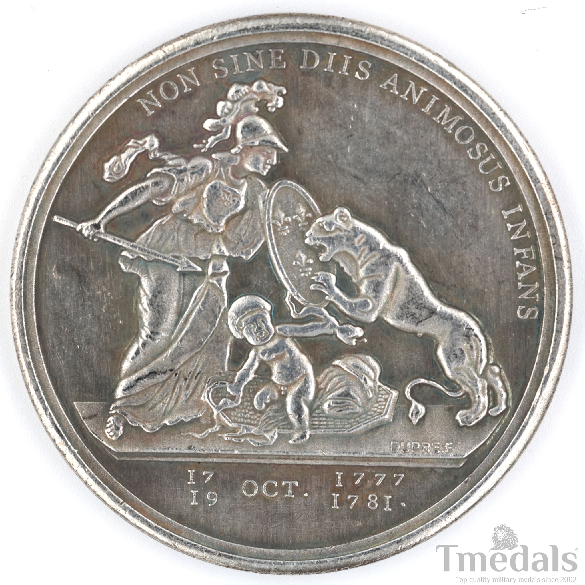 Libertas Americana Medal 1776 – 1781 Nickel Silver Revolutionary Era detail view 2