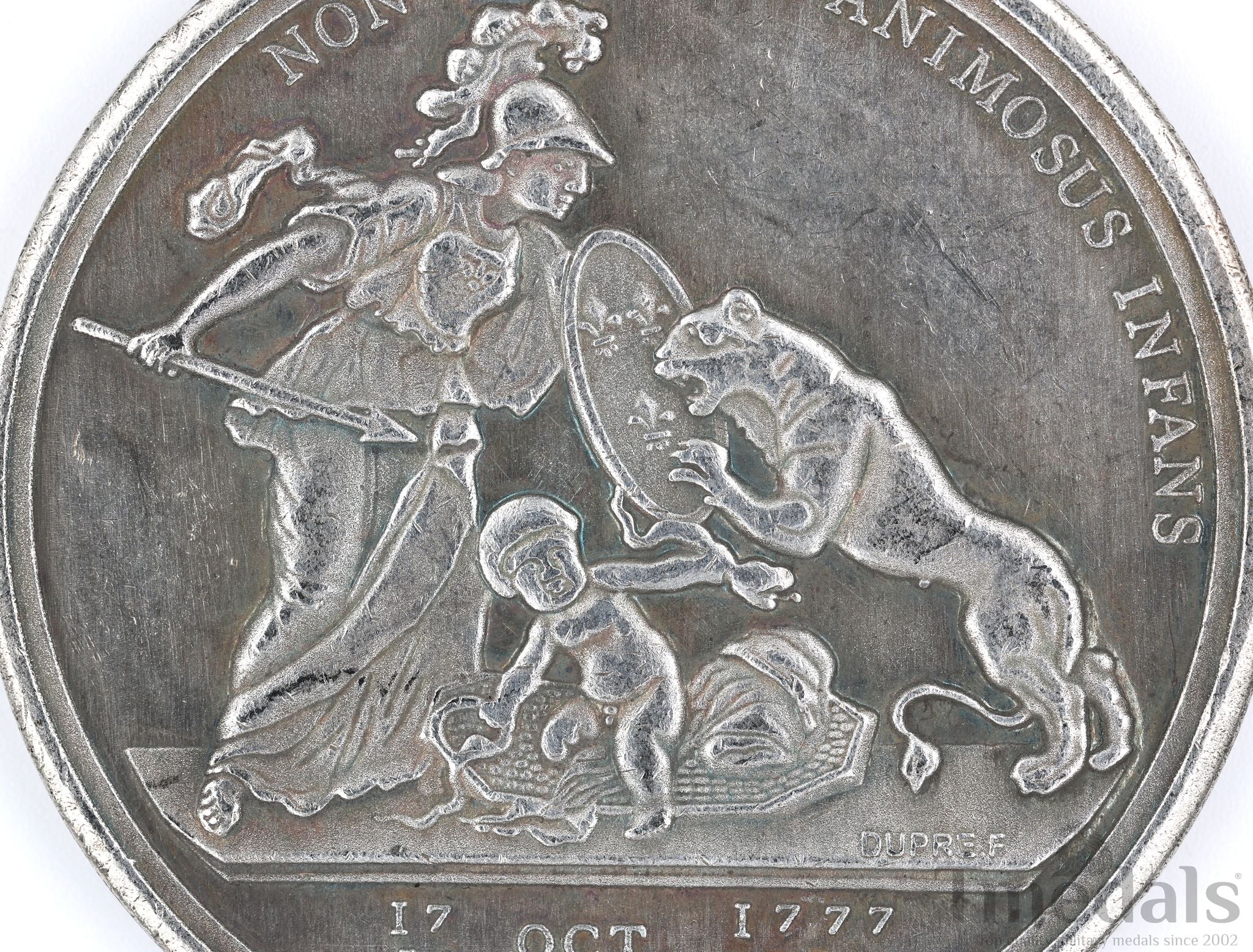 Libertas Americana Medal 1776 – 1781 Nickel Silver Revolutionary Era detail view 7