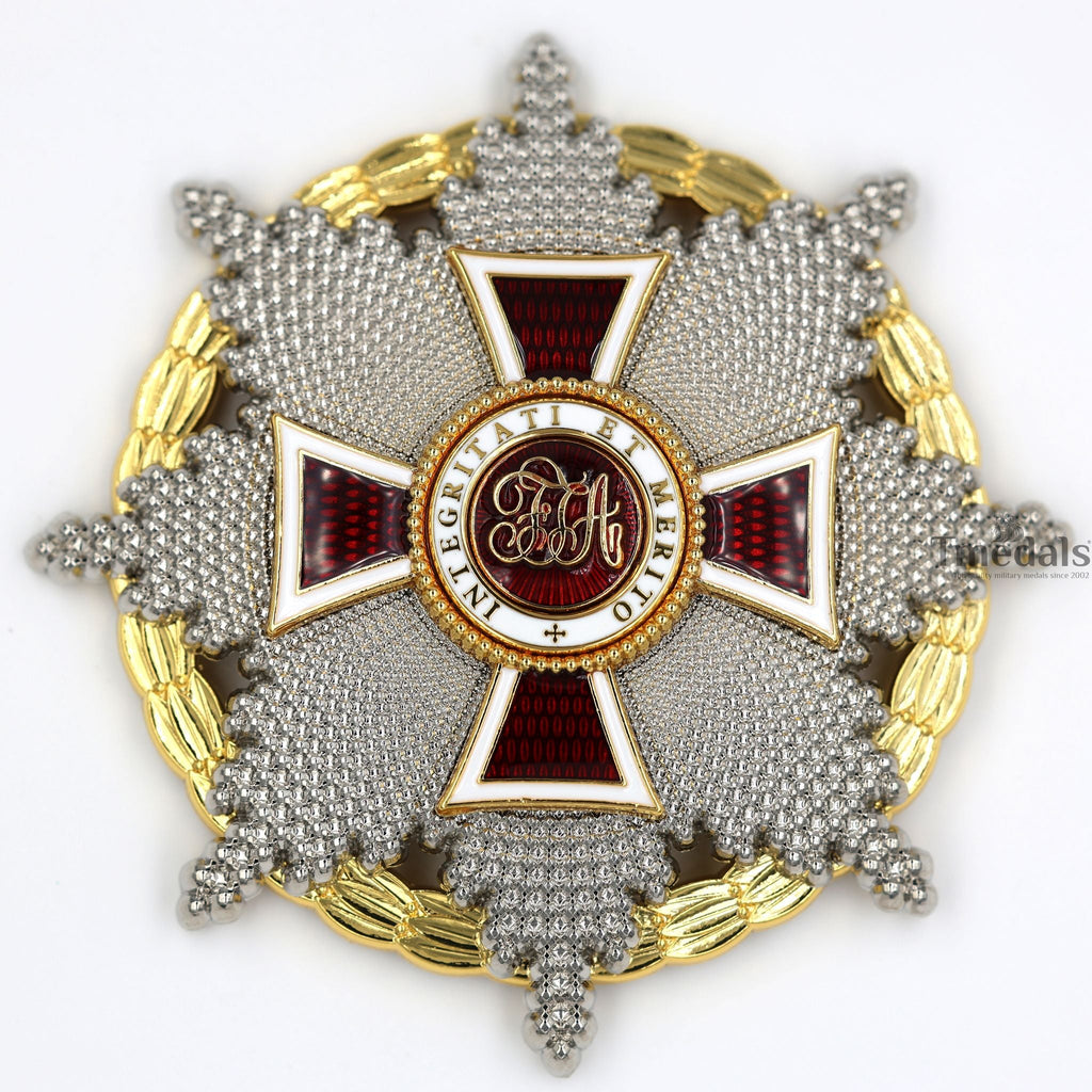 Austrian Imperial Order of Leopold Breast Star with war decoration reproduction