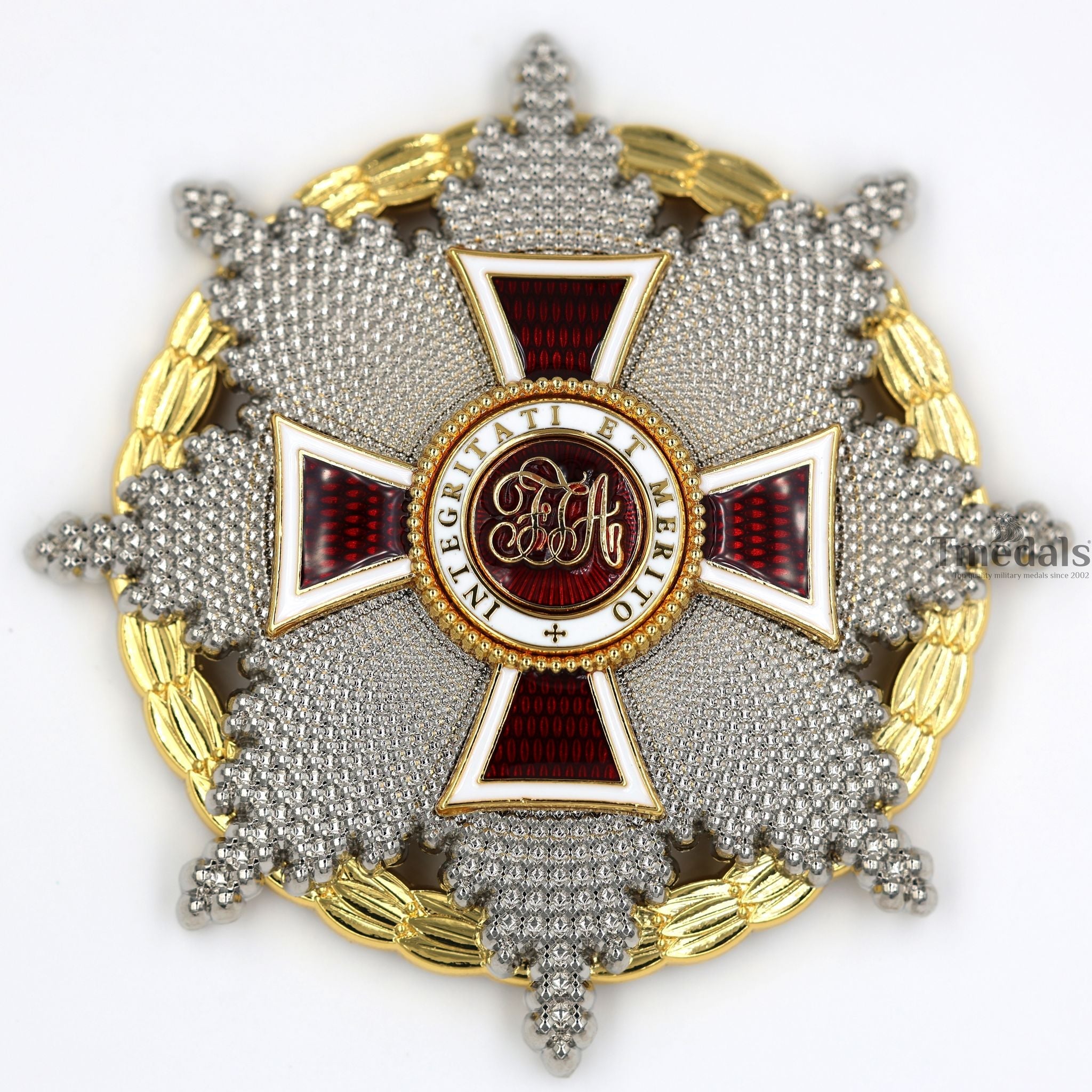 Austrian Imperial Order of Leopold Breast Star with war decoration reproduction