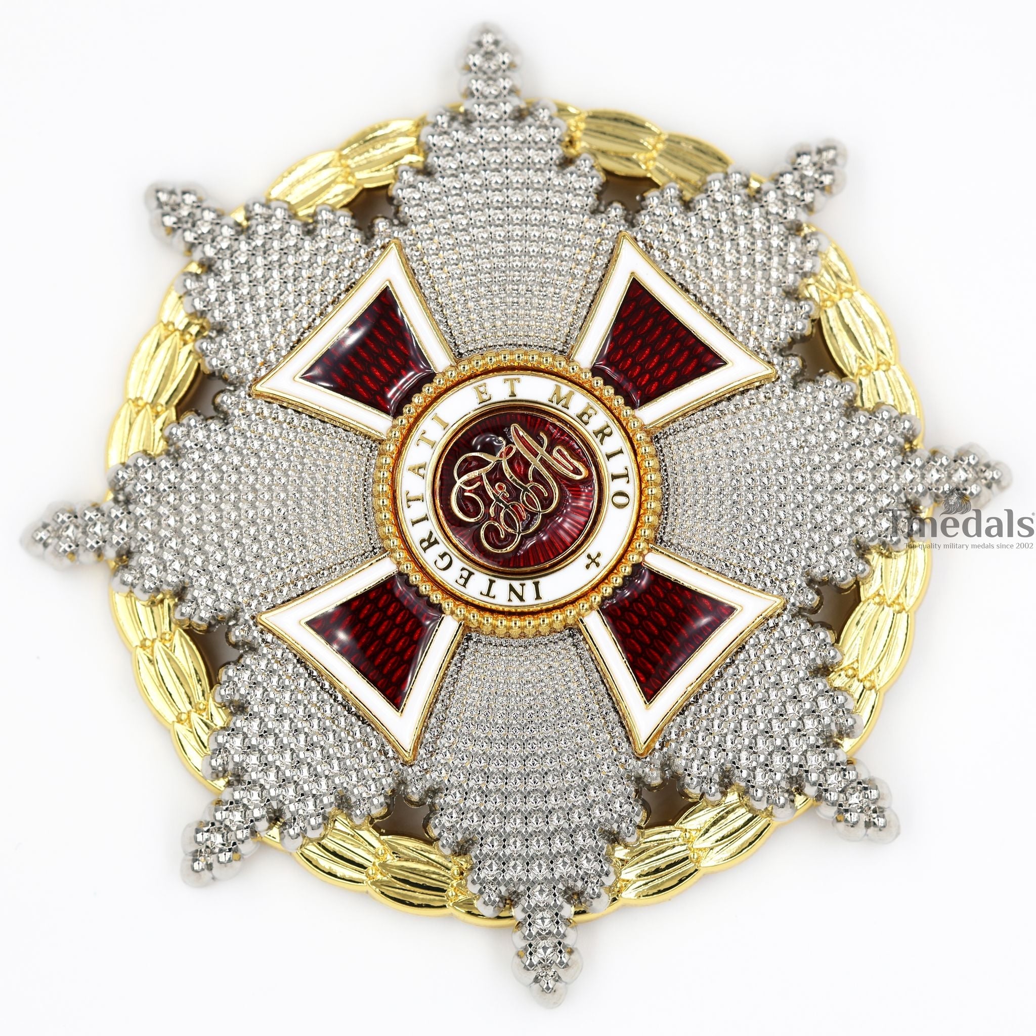 Austrian Imperial Order of Leopold Breast Star with war decoration detail view 3