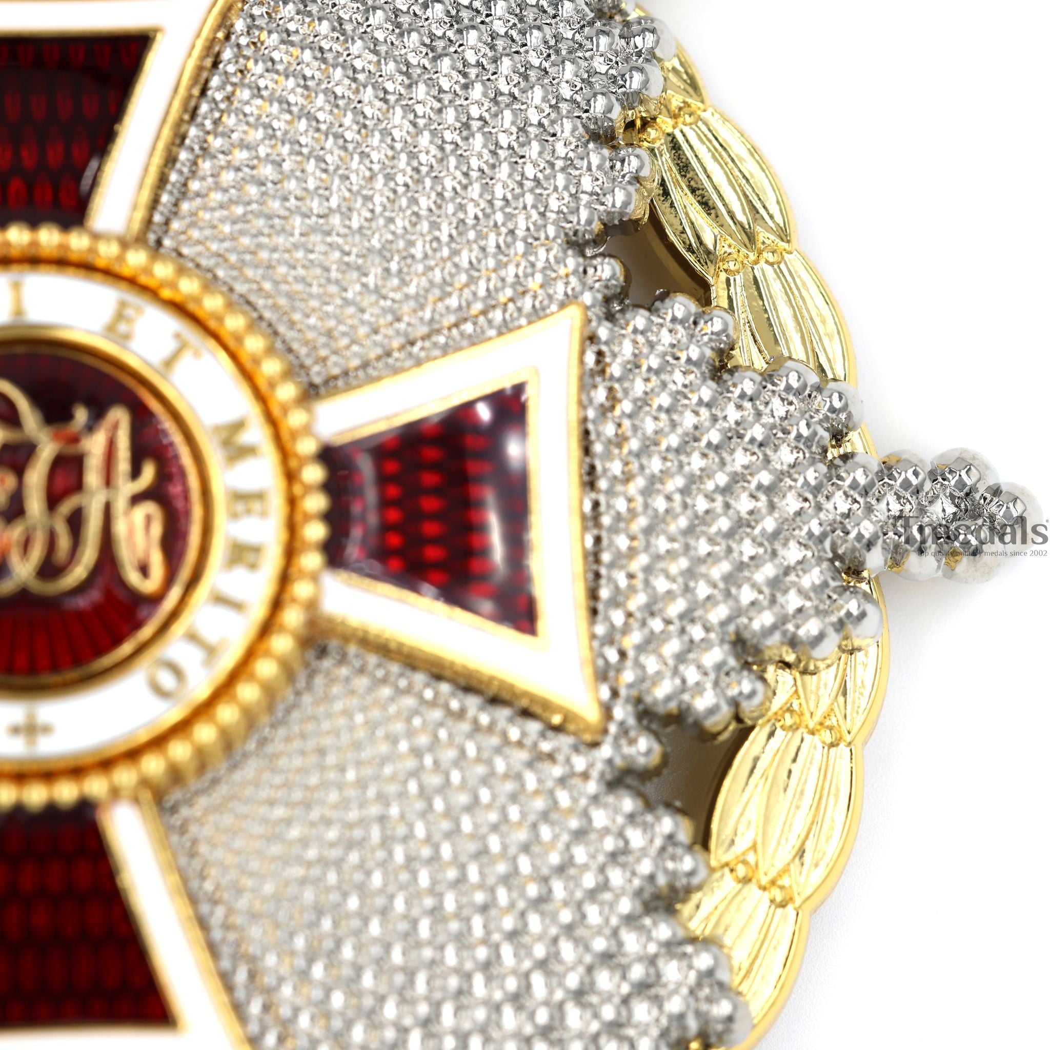 Austrian Imperial Order of Leopold Breast Star with war decoration detail view 8