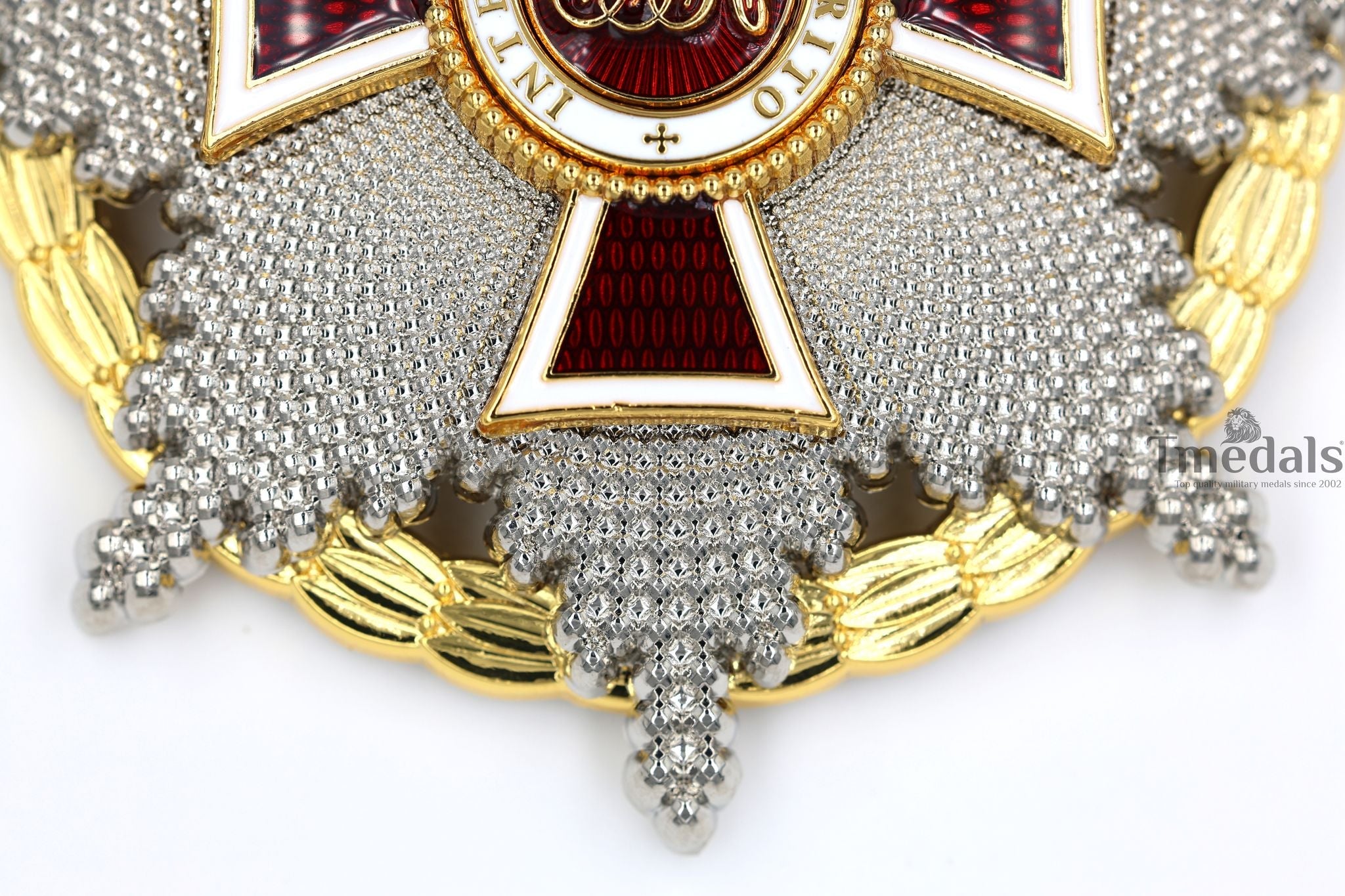 Austrian Imperial Order of Leopold Breast Star with war decoration detail view 9