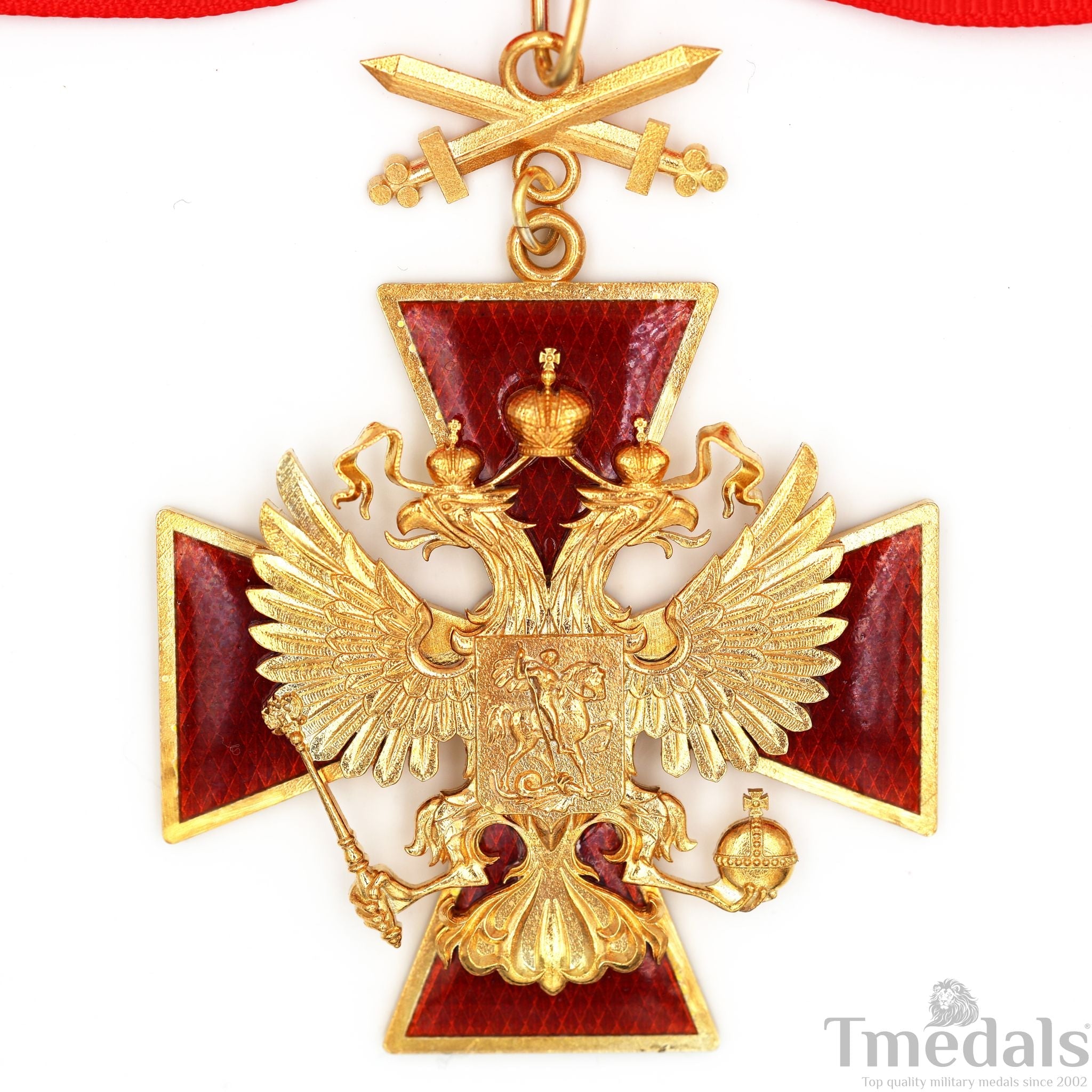 Russian Federation Order of Merit Medal – Double-Headed Eagle 925 Silver detail view 3