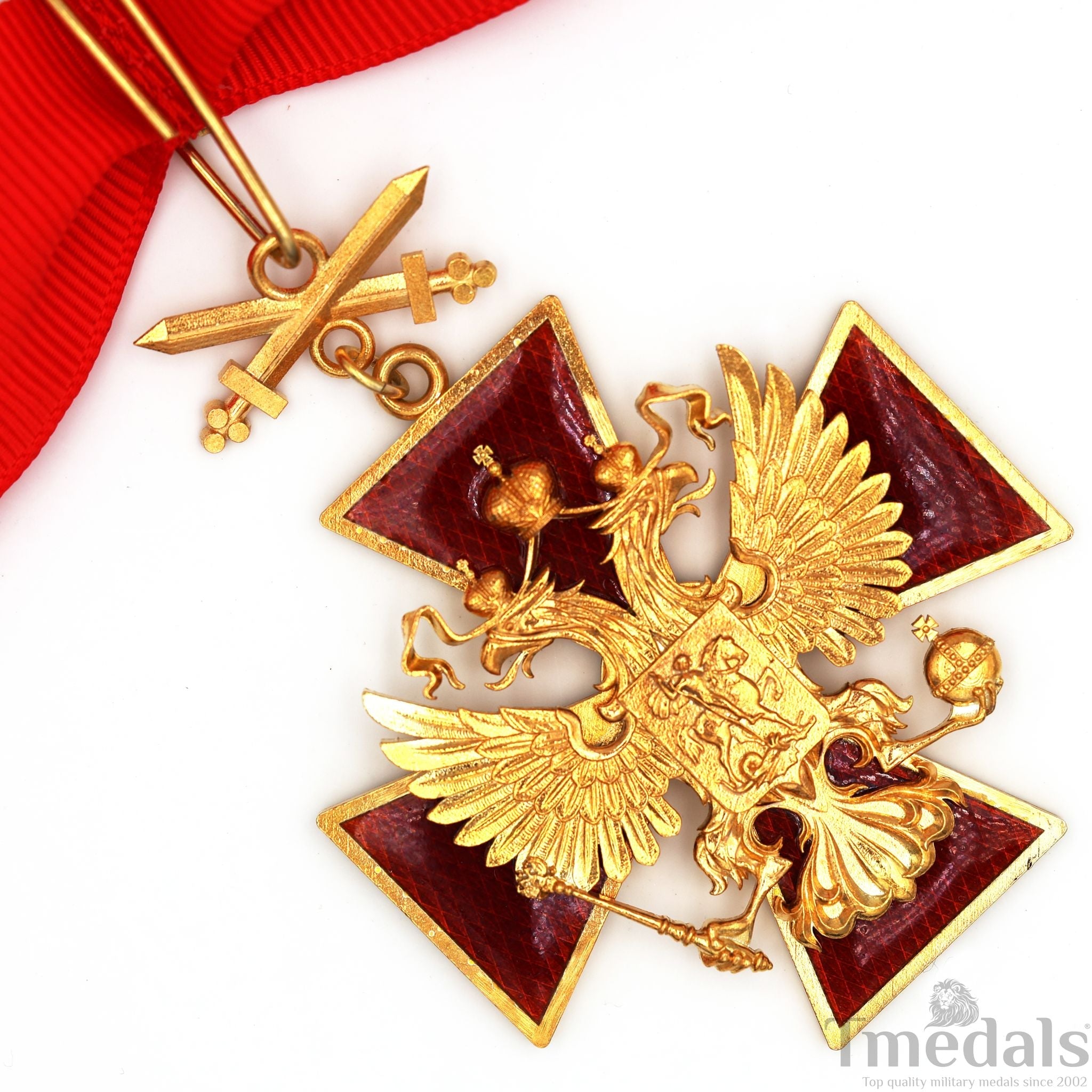 Russian Federation Order of Merit Medal – Double-Headed Eagle 925 Silver detail view 13
