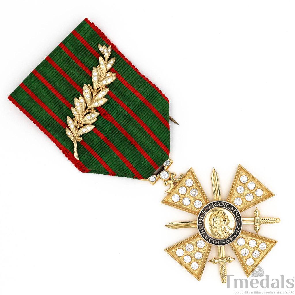 France Croix de Guerre 1914 – 1918 with Diamonds – Marshal Foch – 925 Silver detail view 8
